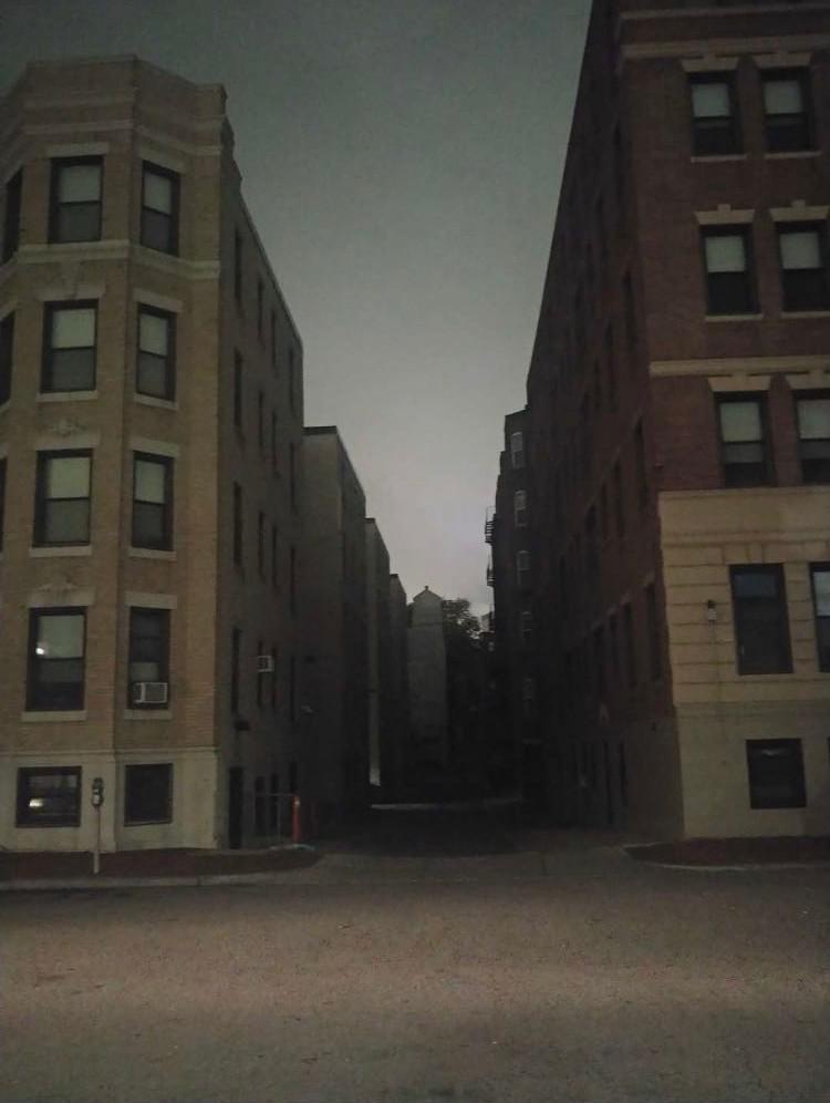 Cool picture of campus apartments during the blackout last night bc it