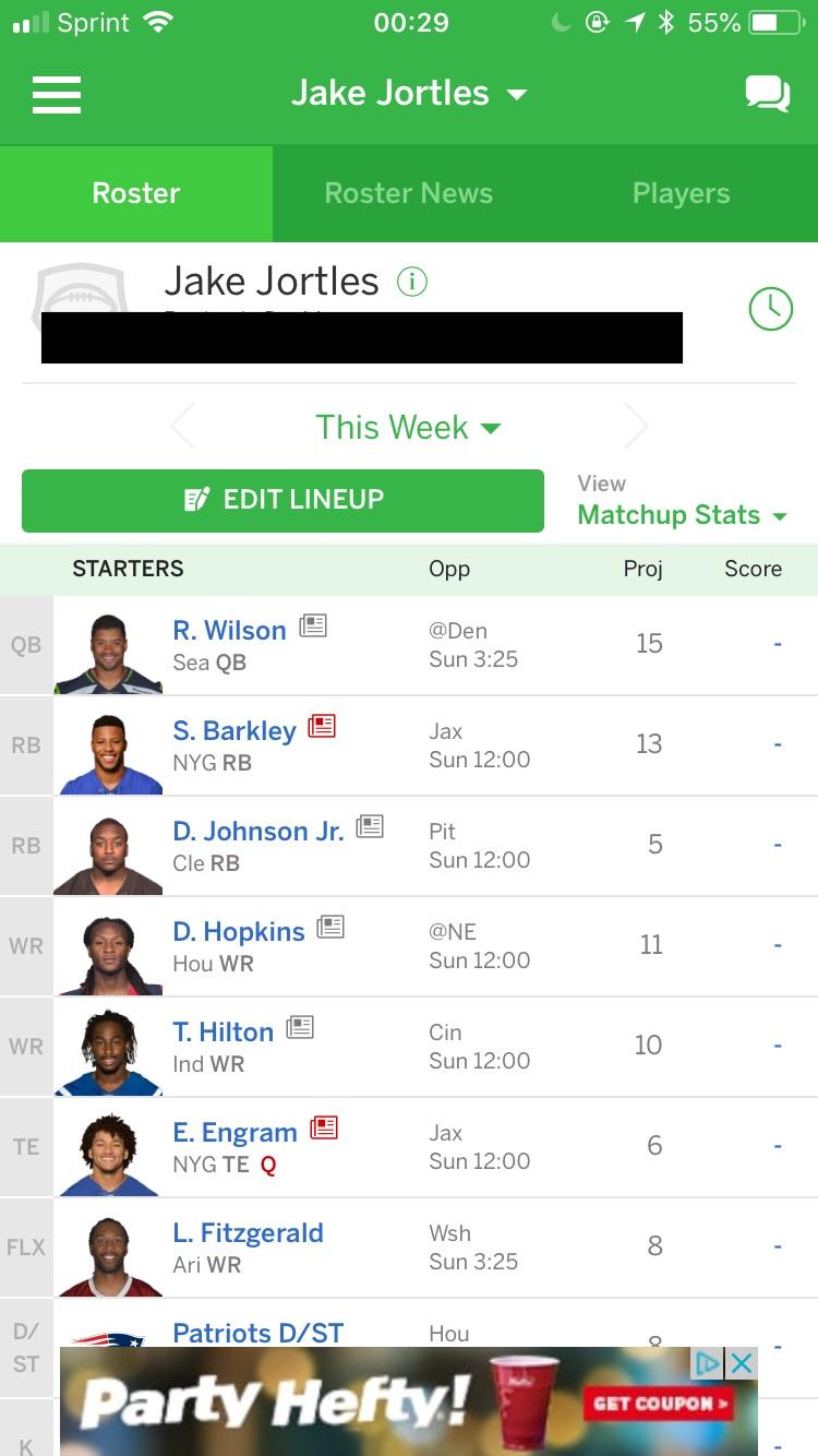 My fantasy football team this year “Please don’t say Jortles.” r