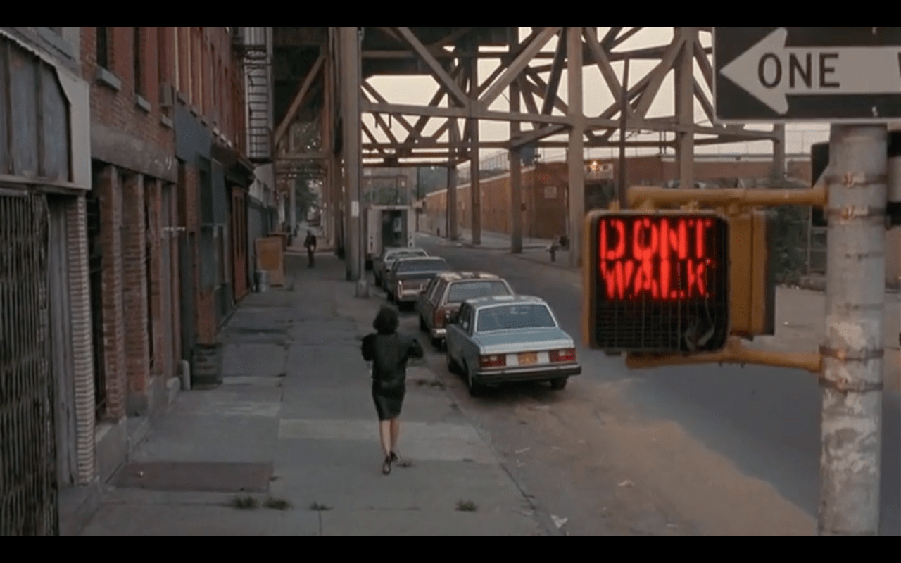 Goodfellas (1990) As Karen walks towards certain death the view shifts to a bird's eye shot and