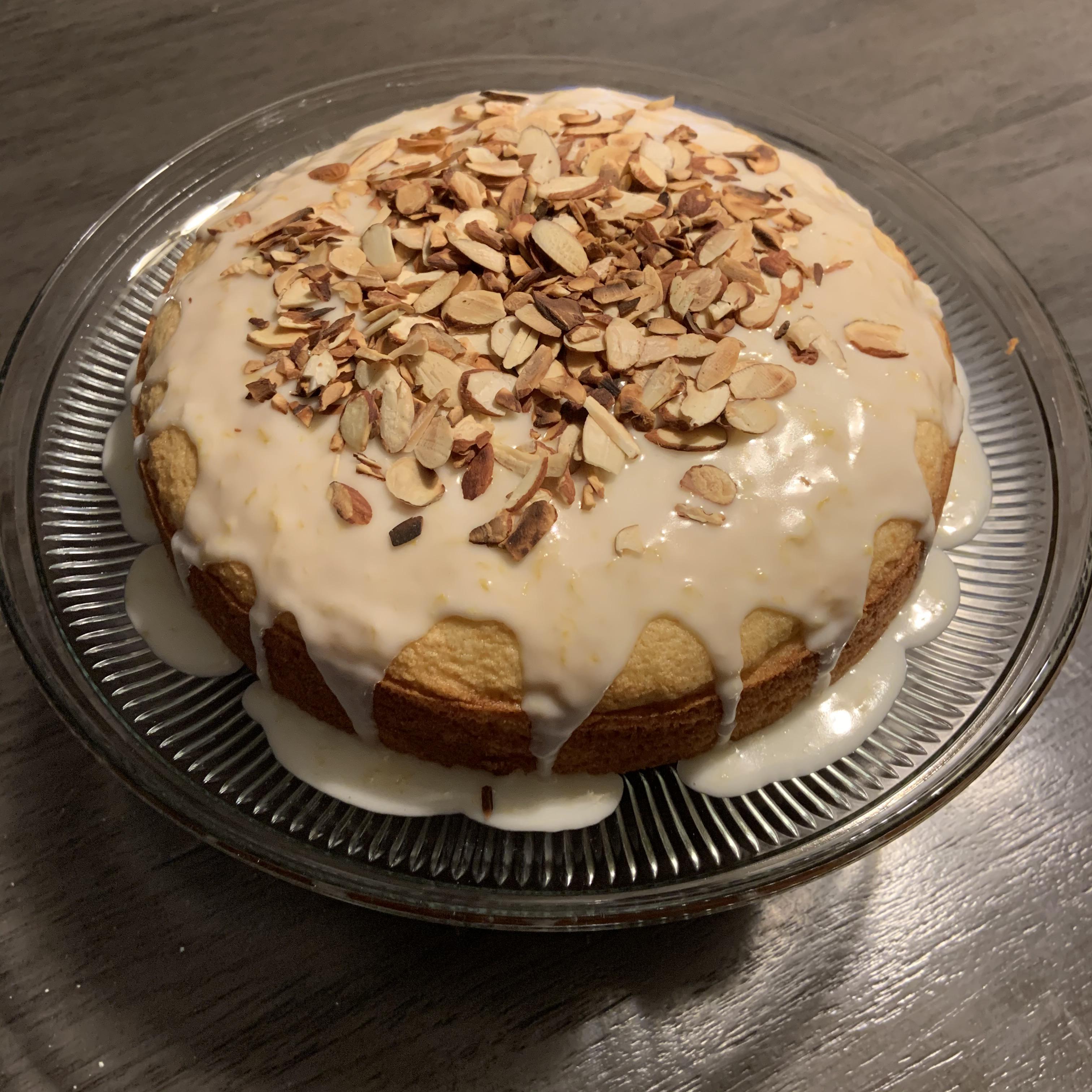 Today’s bake. Almond cream cake from the King Arthur cookbook with a