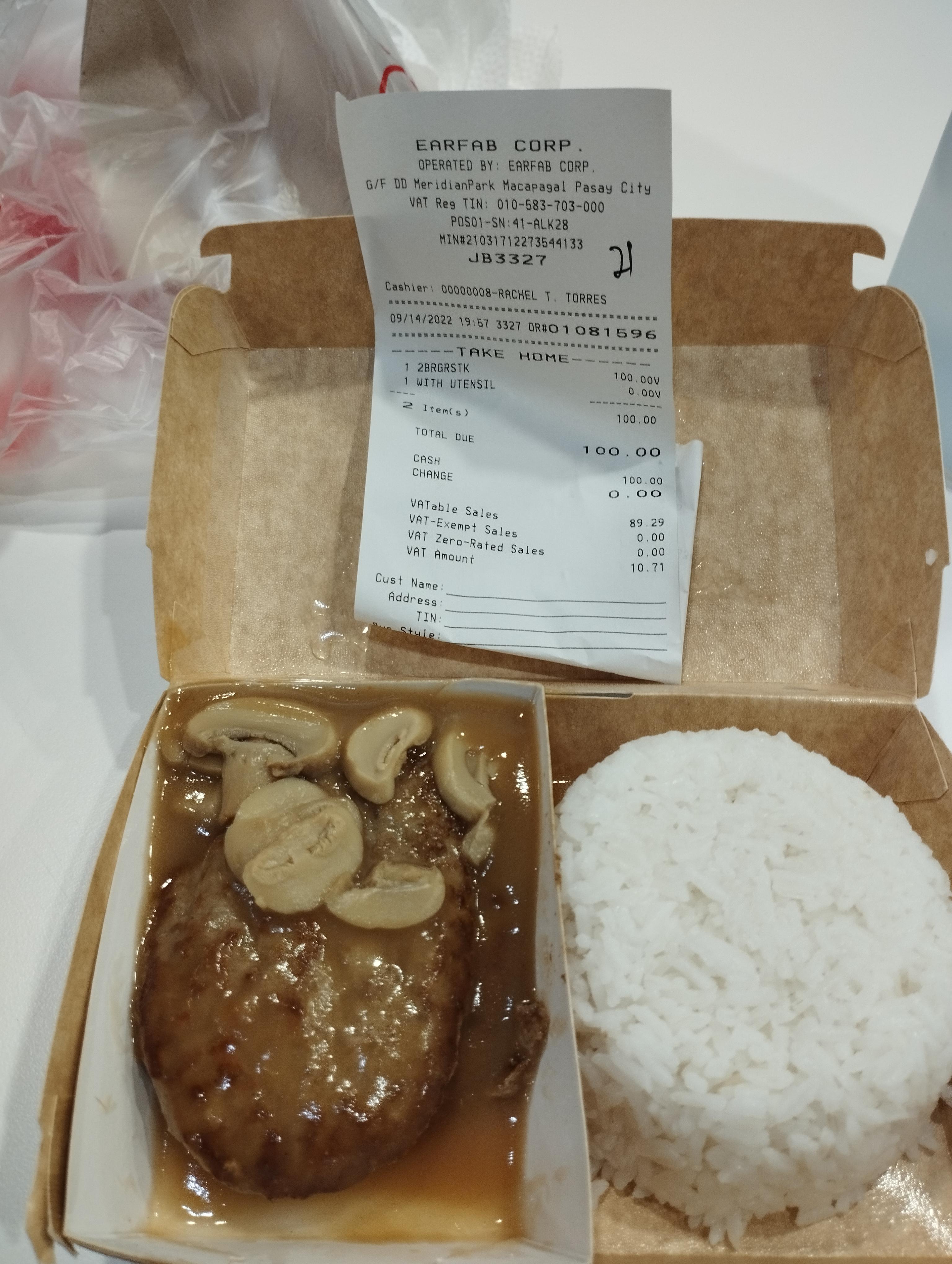 100php ala carte 2pc burger steak. r/Philippines