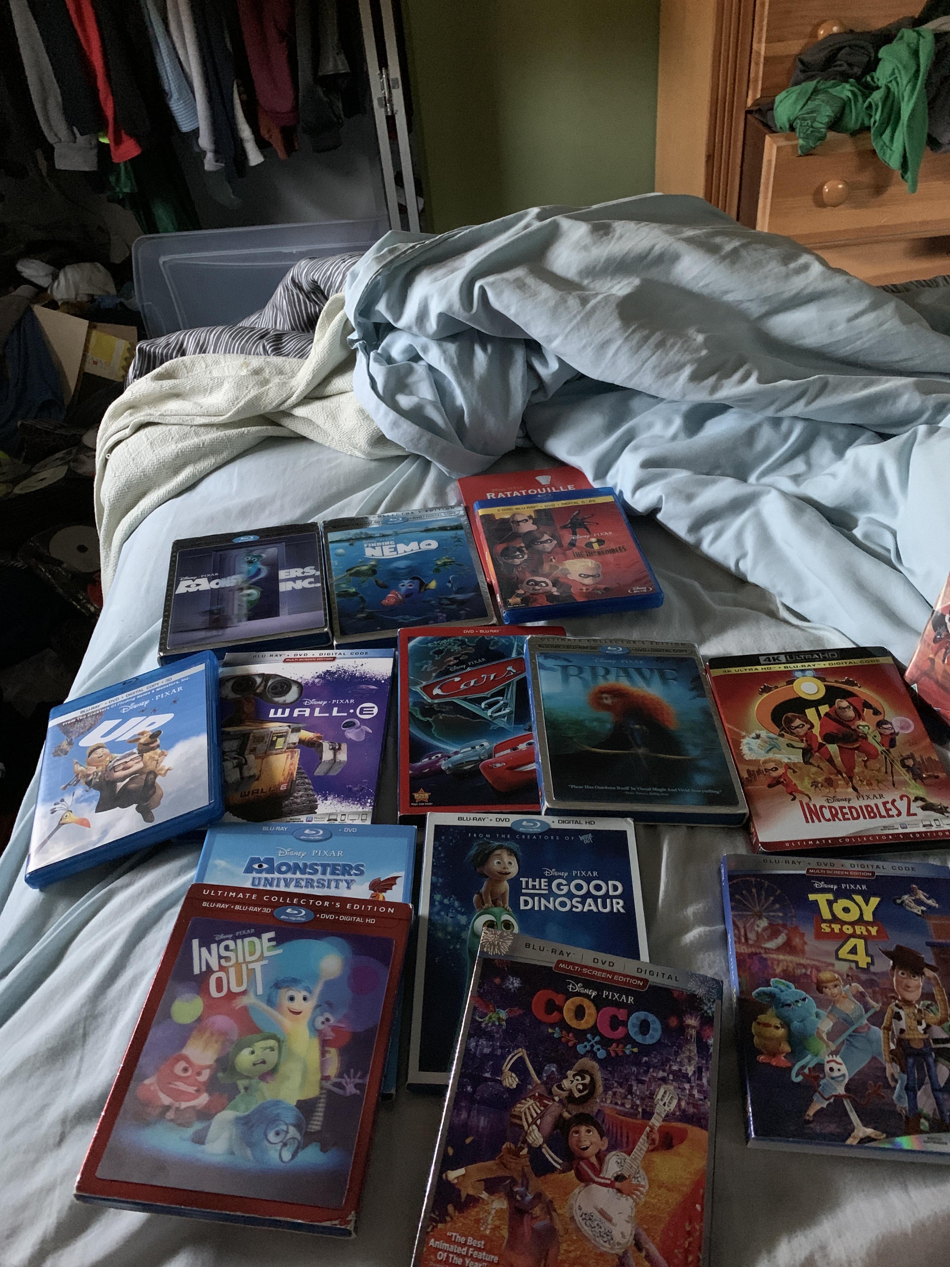 My entire Pixar Bluray collection r/Bluray