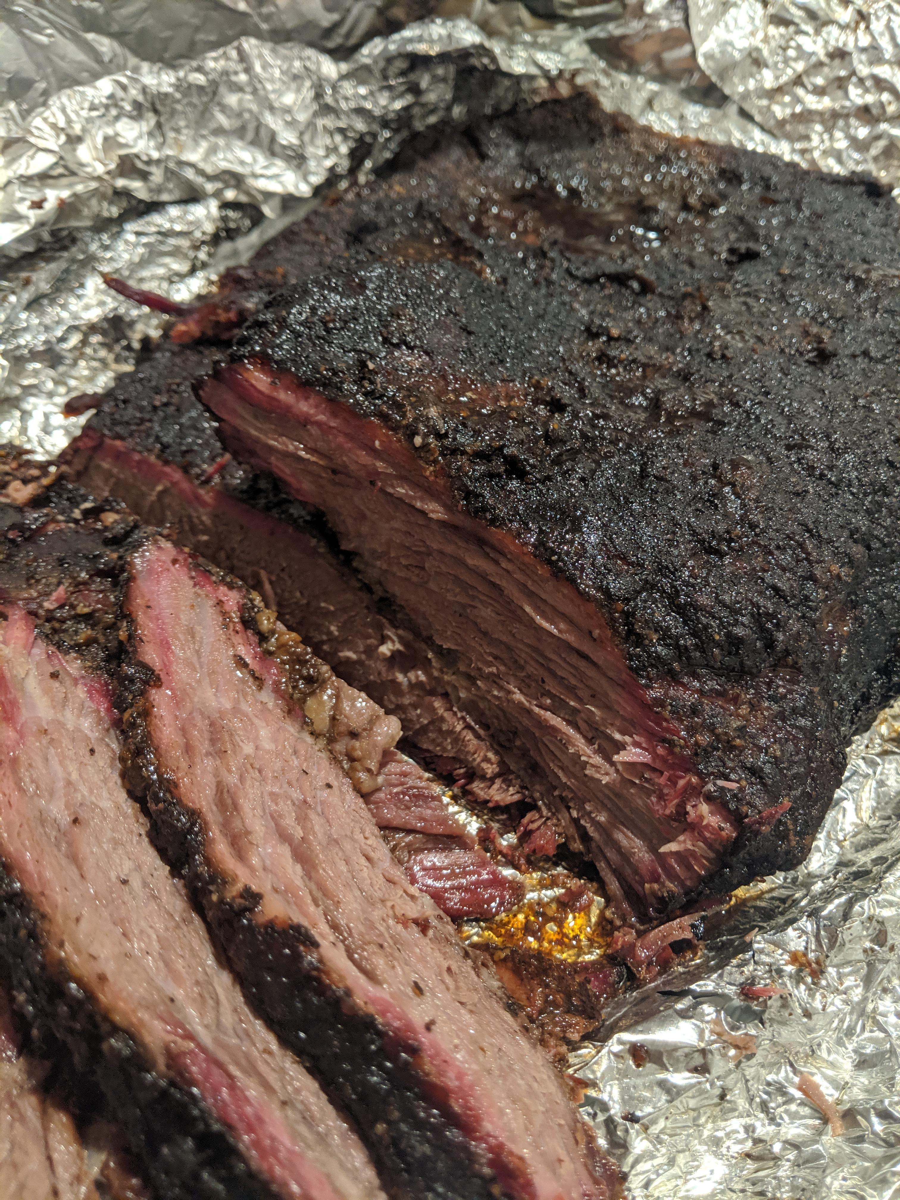 First Brisket using the snake method on ber Kettle r/smoking