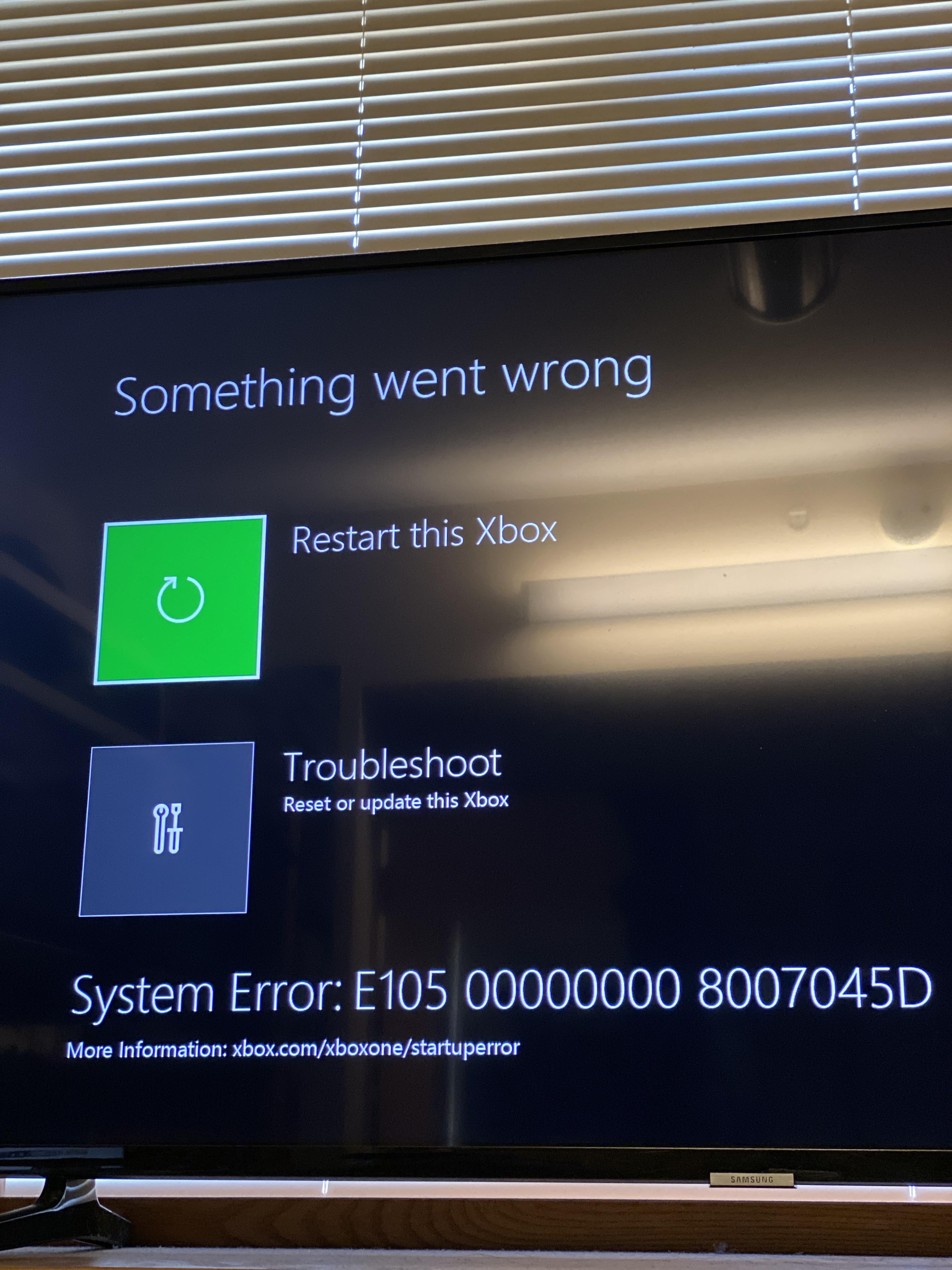 Once a Week I keep getting this error! Xbox One X HELP! r/xboxone