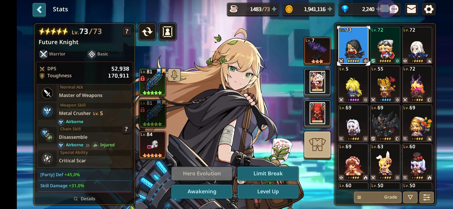 how can i improve my future knight? Which ex weapon is the best? r