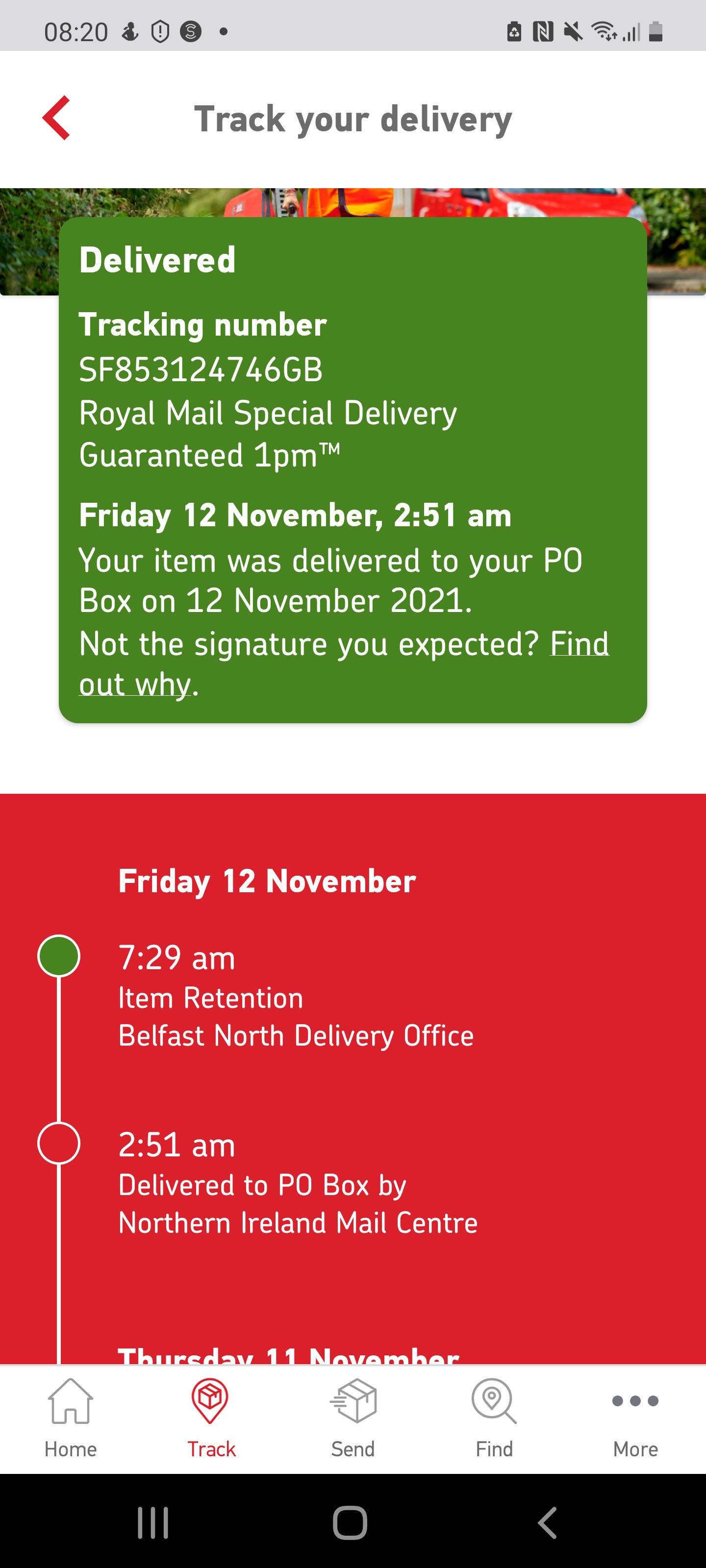 What does this mean? This is special delivery and its extremely