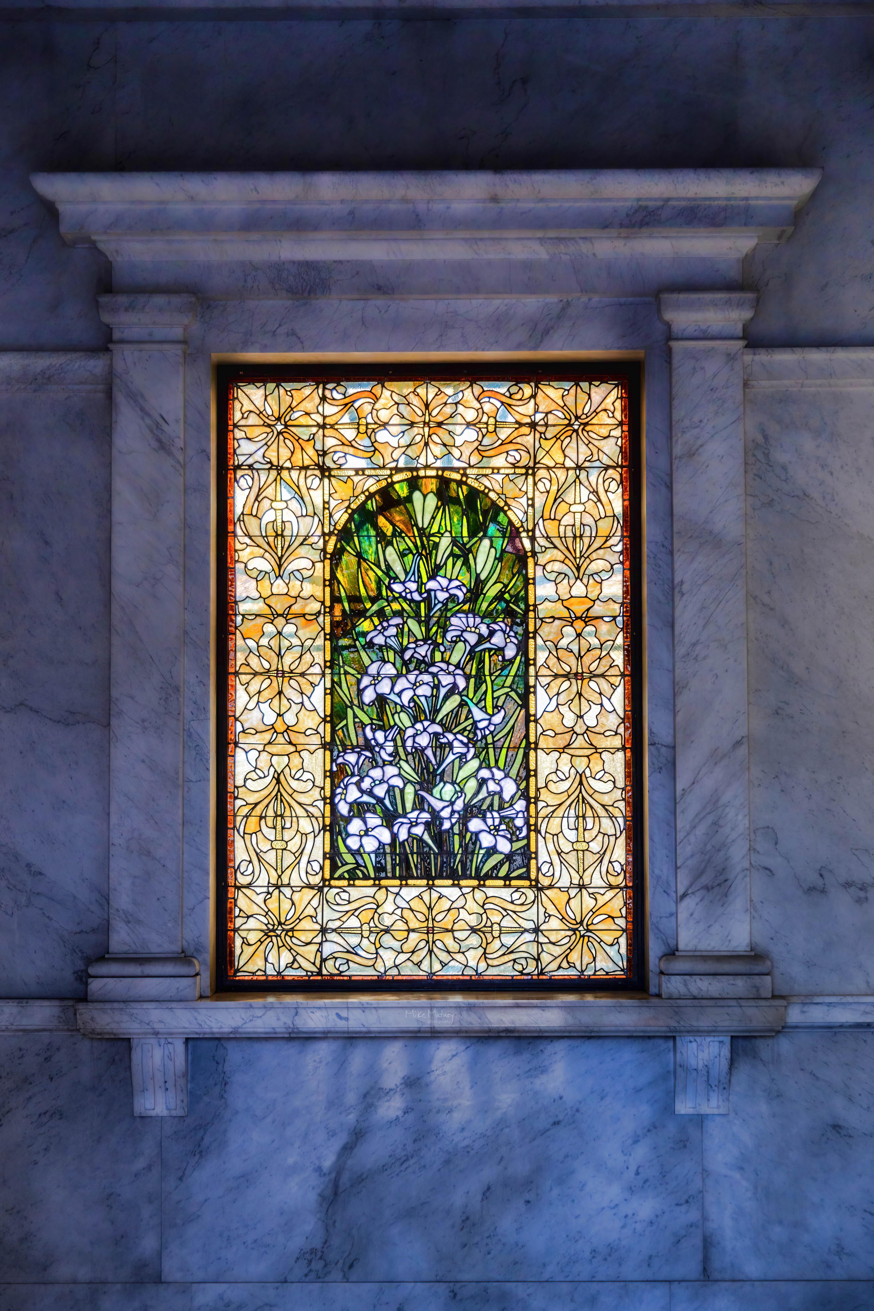 Stained Glass Window in the Lemp Mausoleum at Bellefontaine Cemetery StLouis
