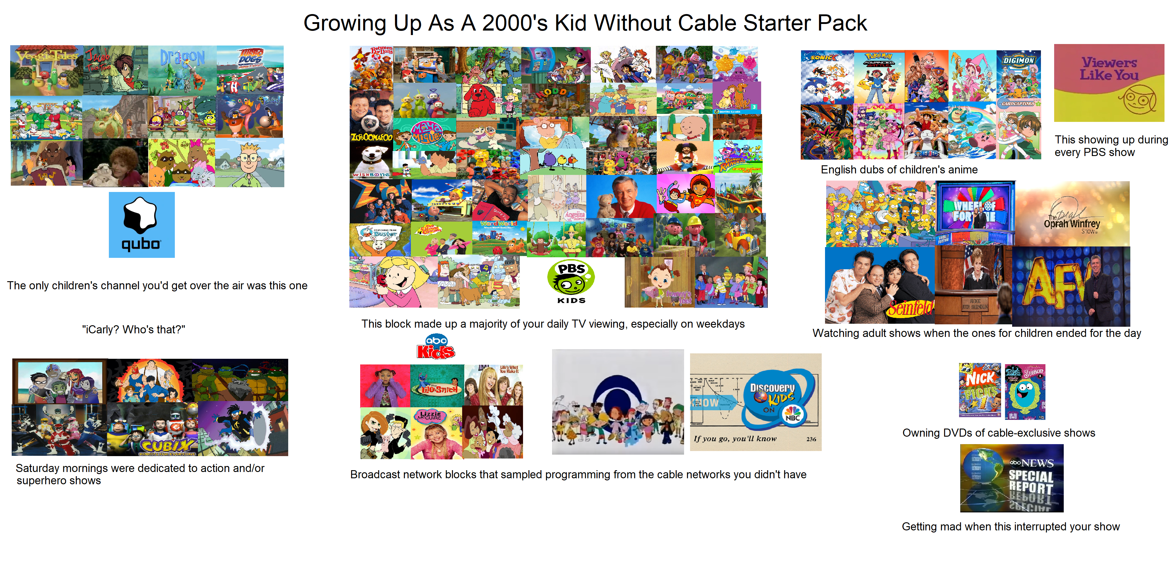 Growing Up As A 2000's Kid Without Cable Starter Pack r/starterpacks