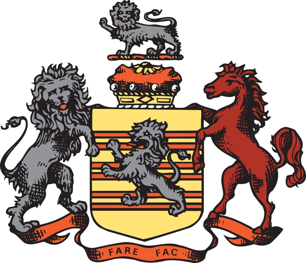 The coat of arms of Fairfax county, Virginia. heraldry