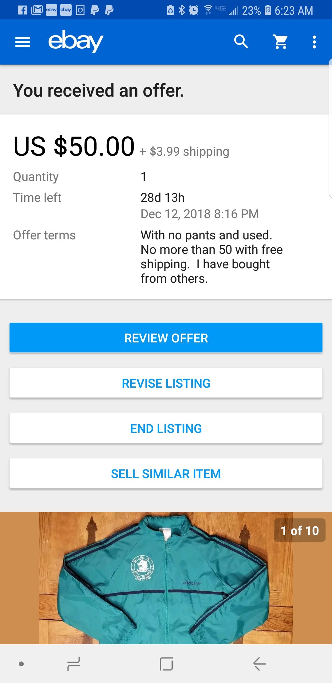 If this was a 50 offer with no comment, I would have likely accepted