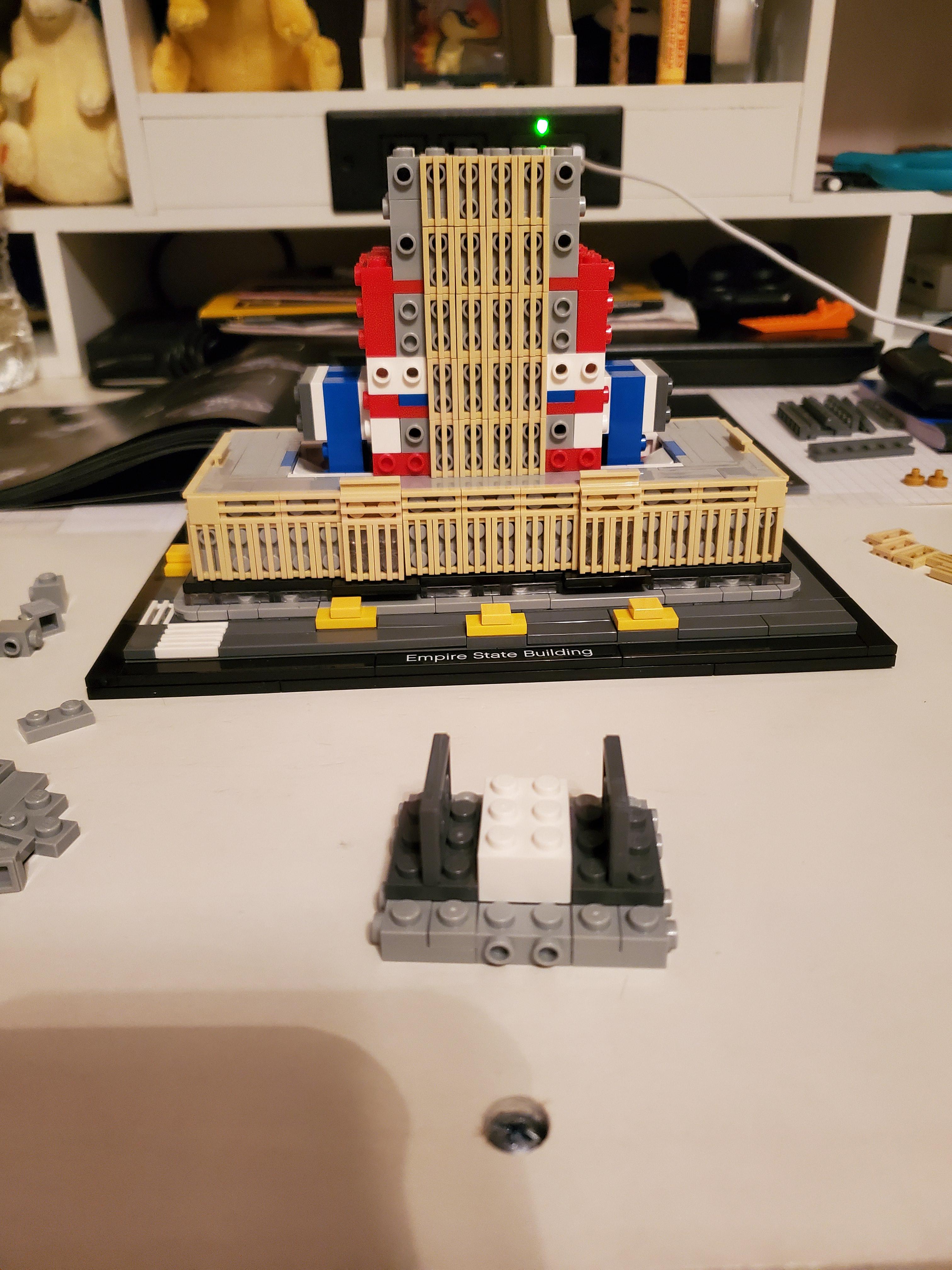 The Empire State Building set using illegal building techniques lego