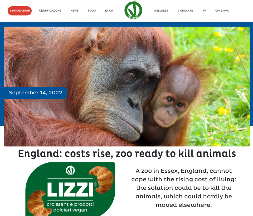 England A zoo is ready to kill animals due to rising costs VEGANOK