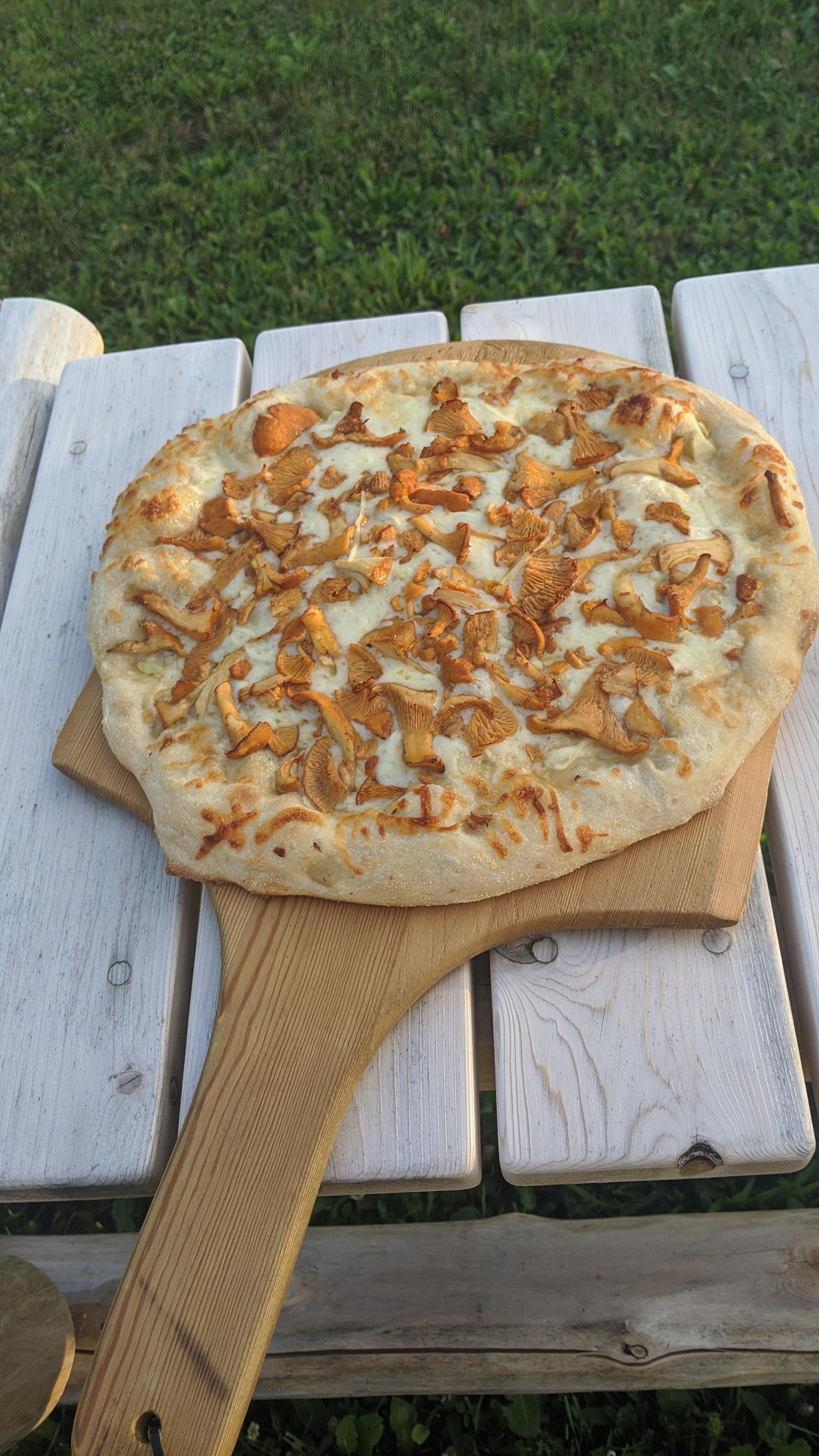 A Loaded Chanterelle Pizza r/mycology