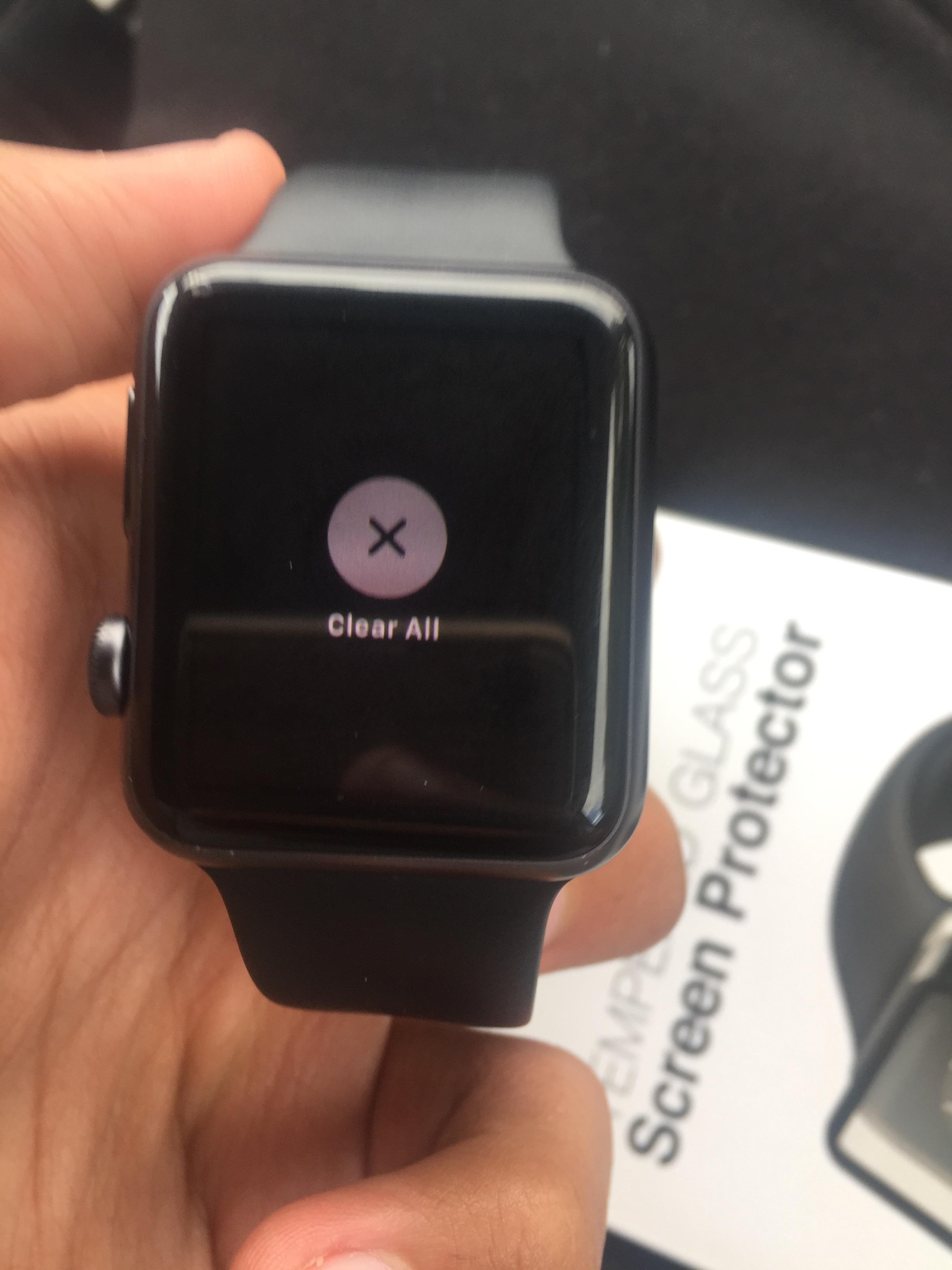 Help my Apple Watch screen is stuck on the clear all notifications