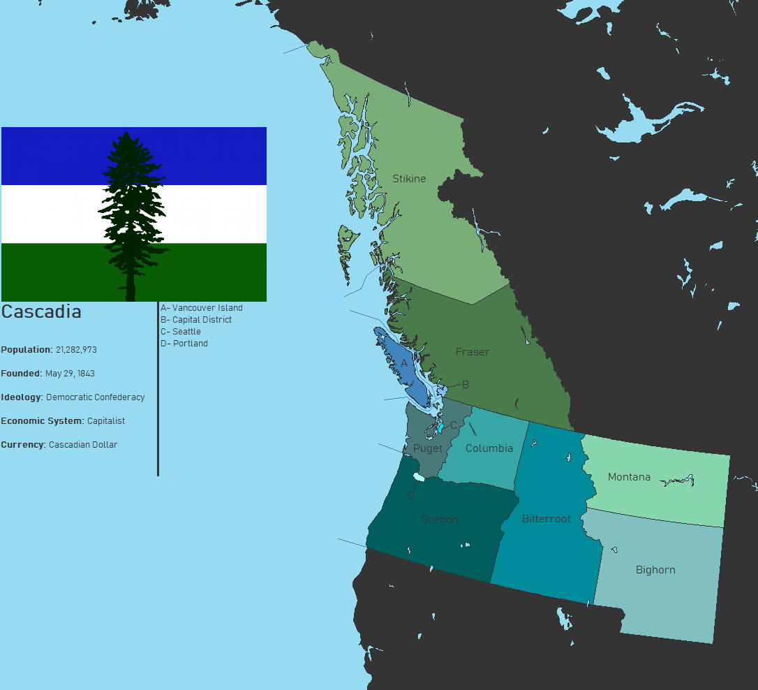 Alternate America Part 5 Cascadia r/imaginarymaps