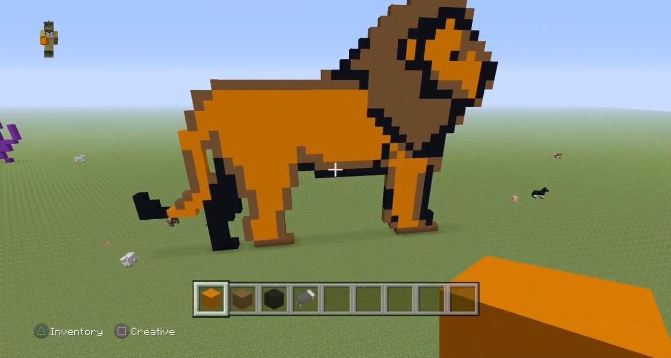 lion pixel art! r/Minecraft