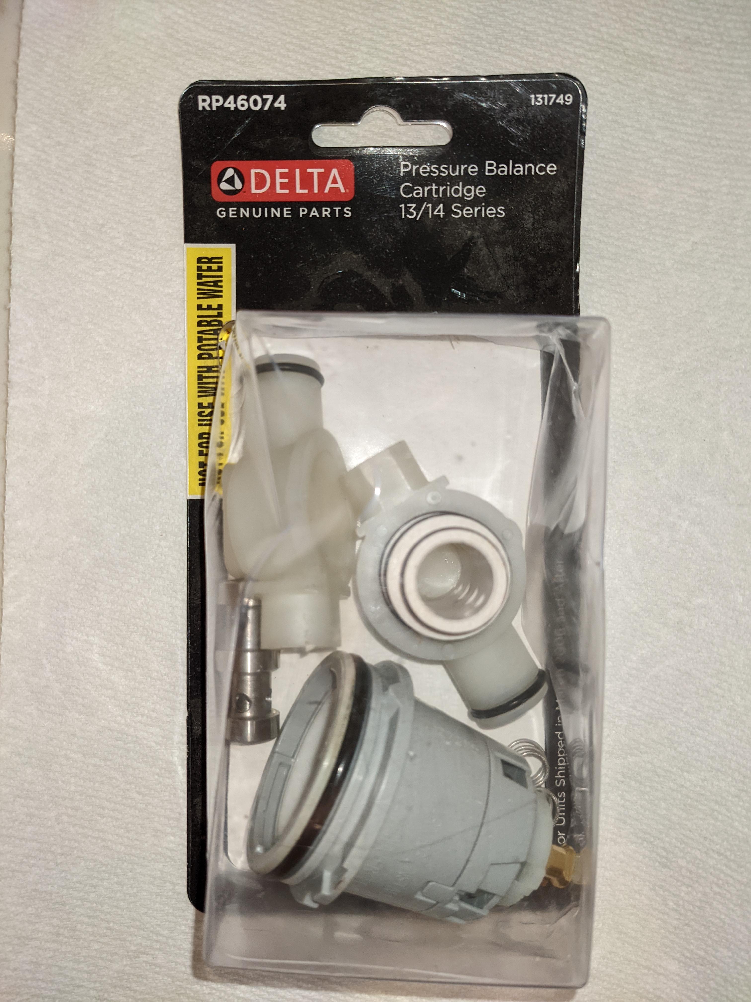 Had a shower valve cartridge replaced and noticed the package says "Not