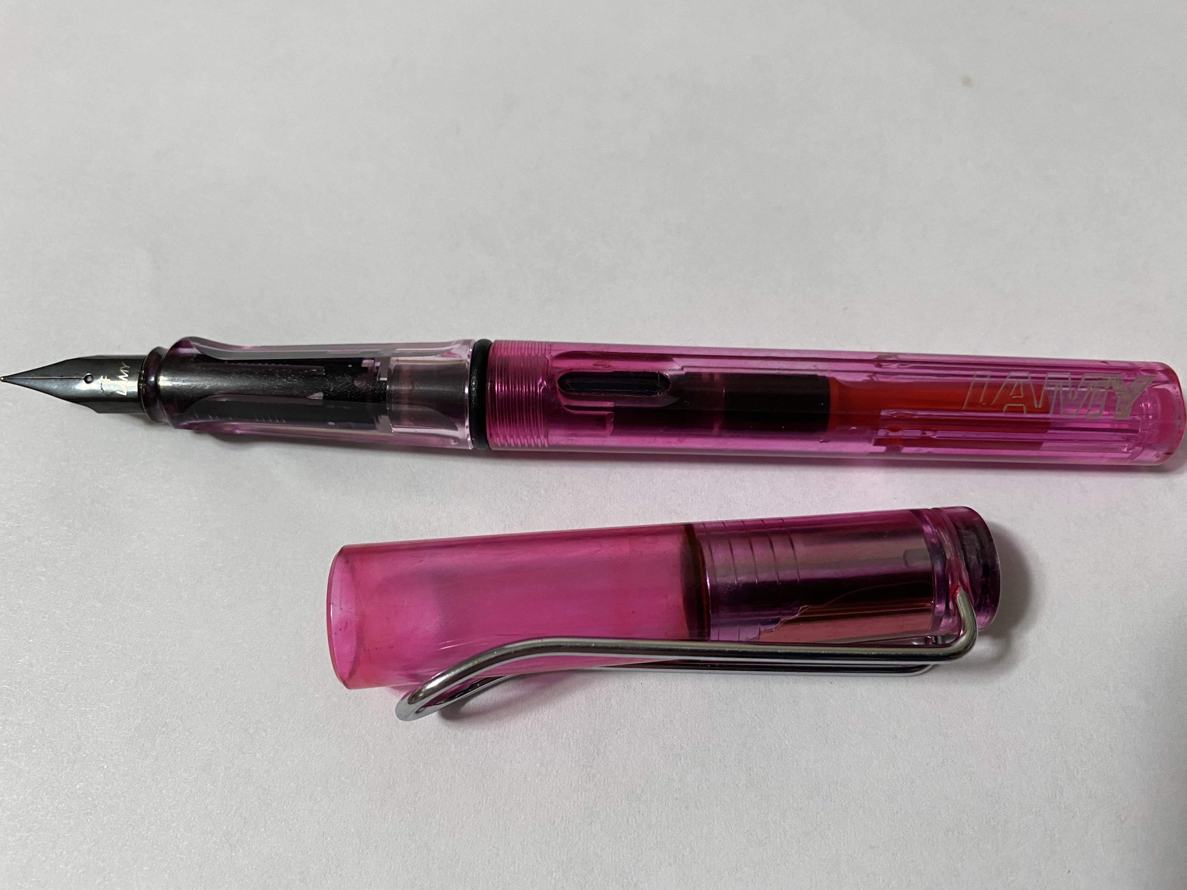 I disassembled a Lamy Vista that was inked with Noodler’s Hellfire that
