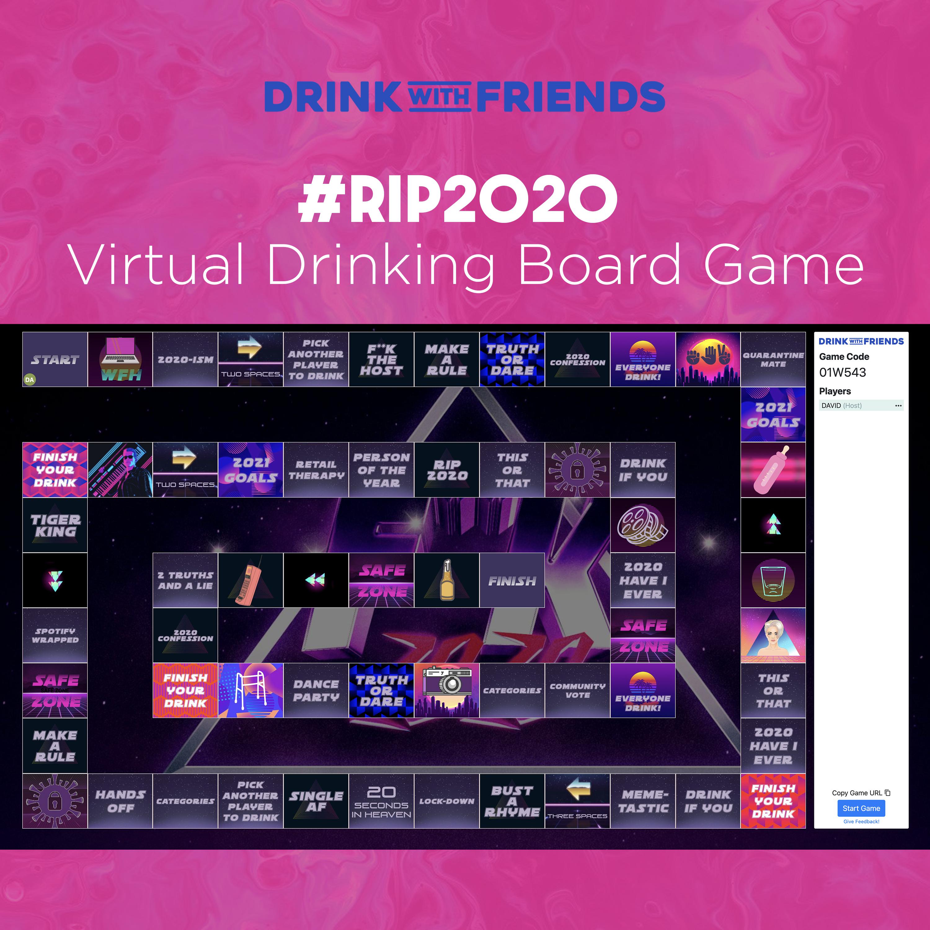 2020 wasn't ideal so we made a 2020 themed virtual drinking game