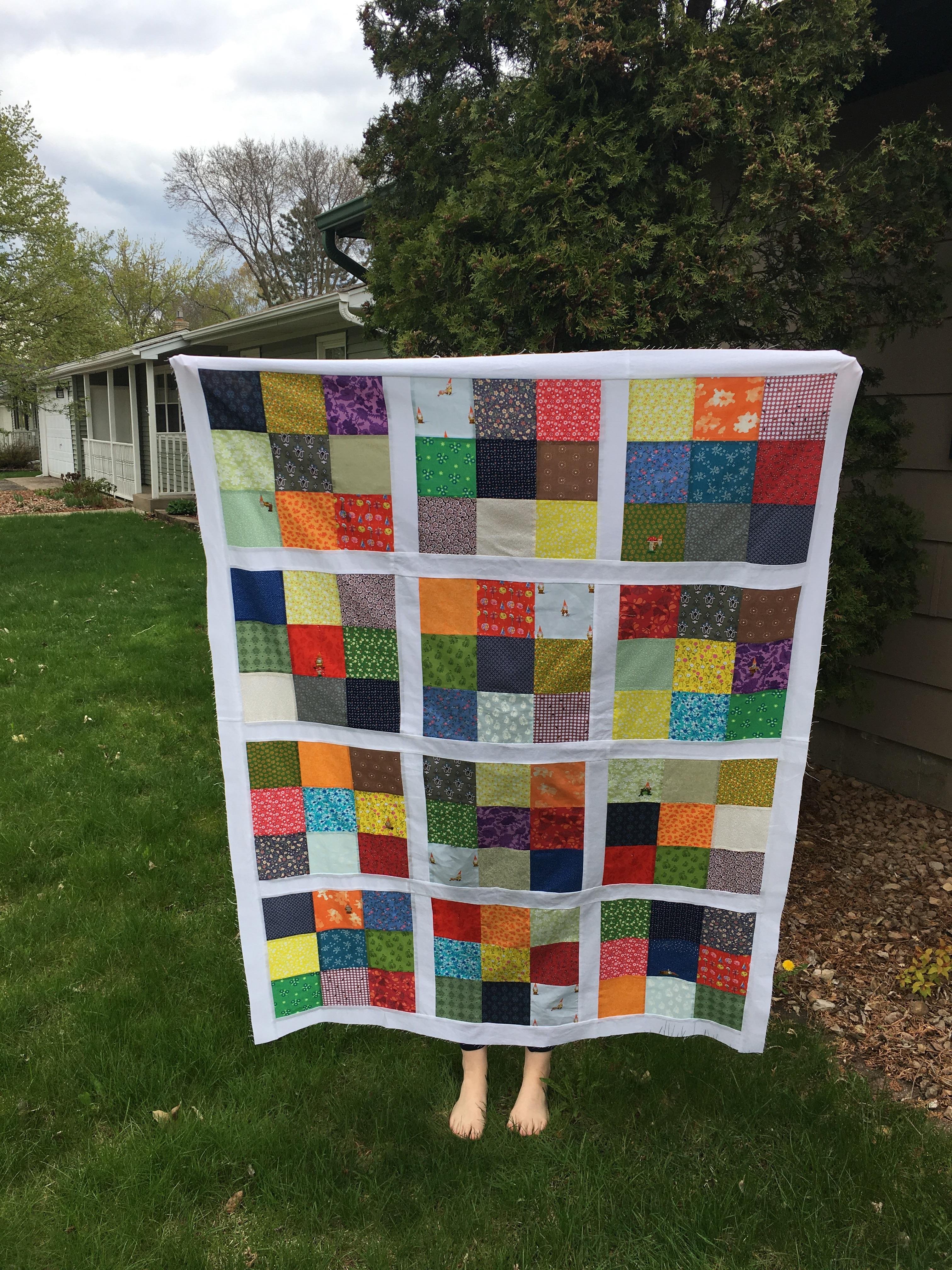 Finished my first quilt top with help from my mom. quilting