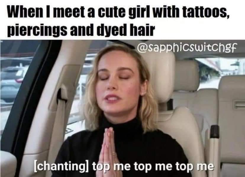 Top me top me top me Sapphic_Memes