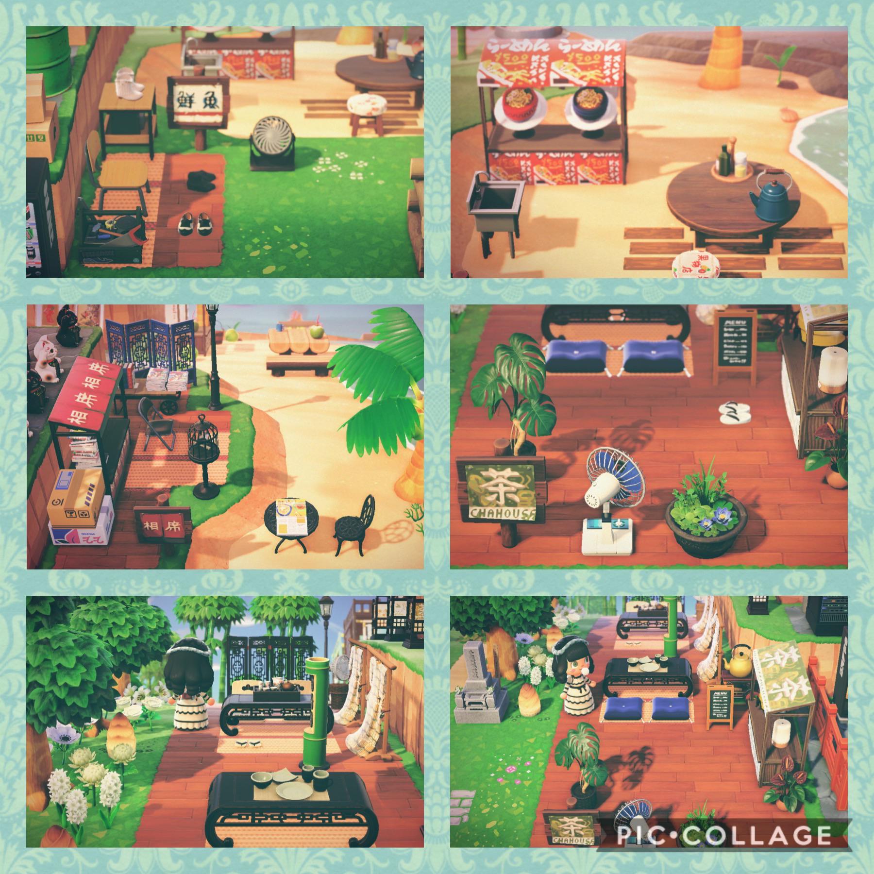 Work in progress. Beachside cobbler, ramen stand, book stand and tea