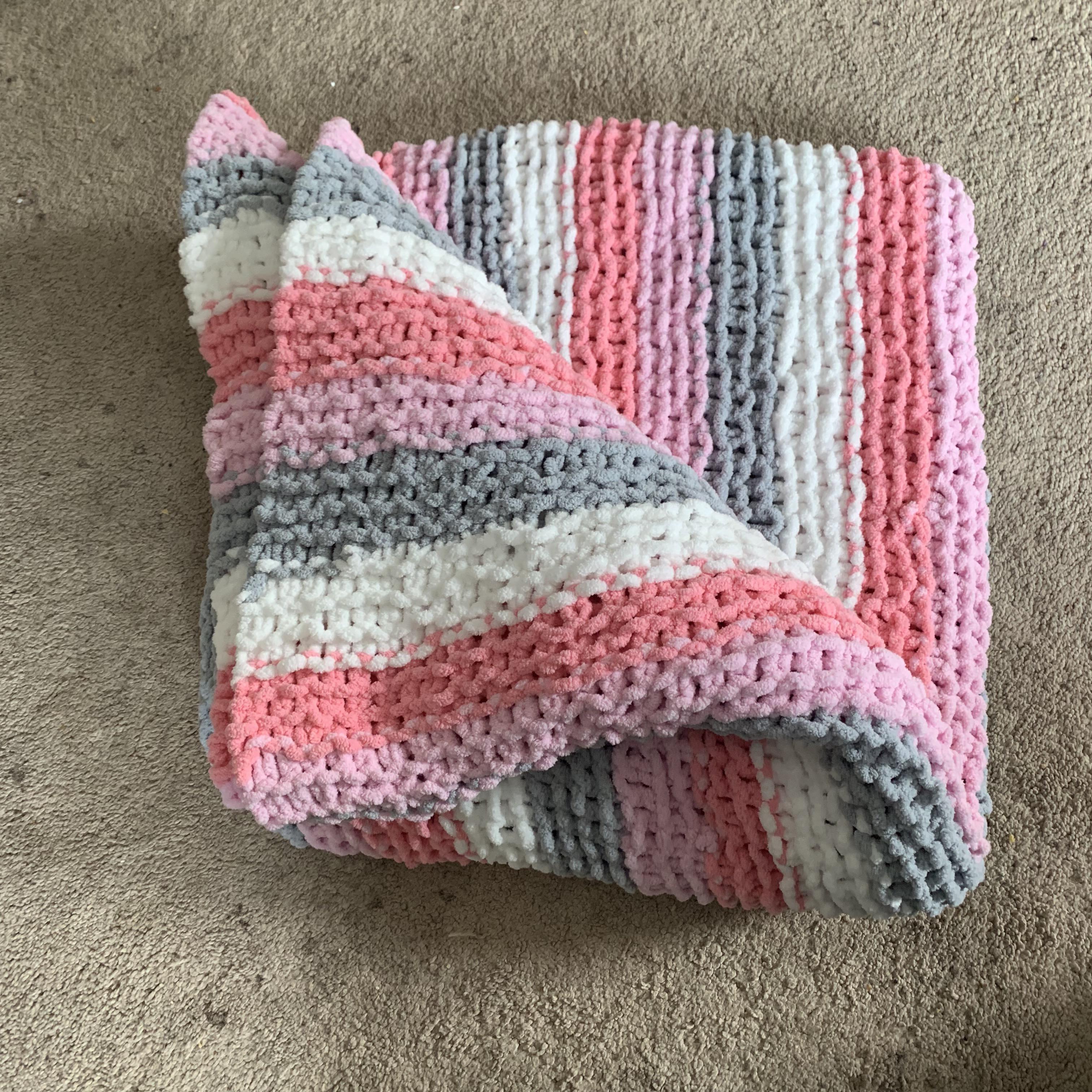 Finally finished a baby blanket for my friend’s baby girl! 💖 r/knitting