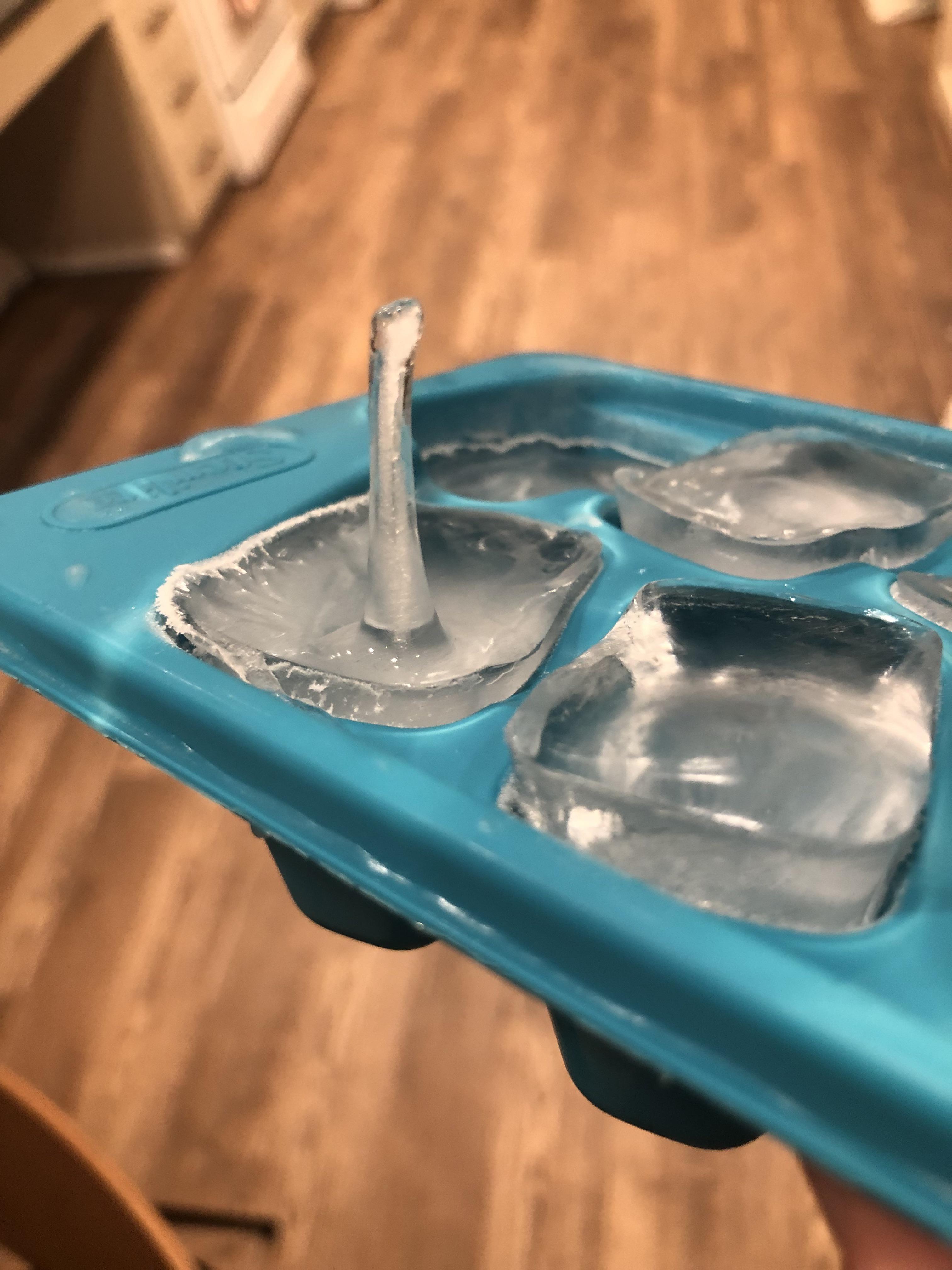 Upsidedown icicle (“ice spike”) that formed in my freezer r