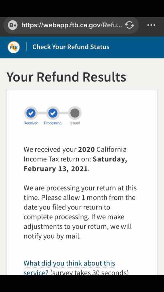 CA says wait a month for processing ! Any received CA Tax refund yet