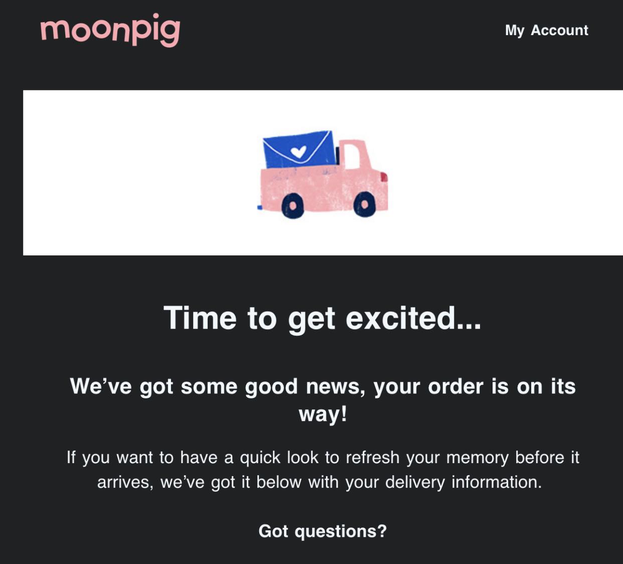 Cheers Moonpig. Super excited to send a Sorry for your Loss card r