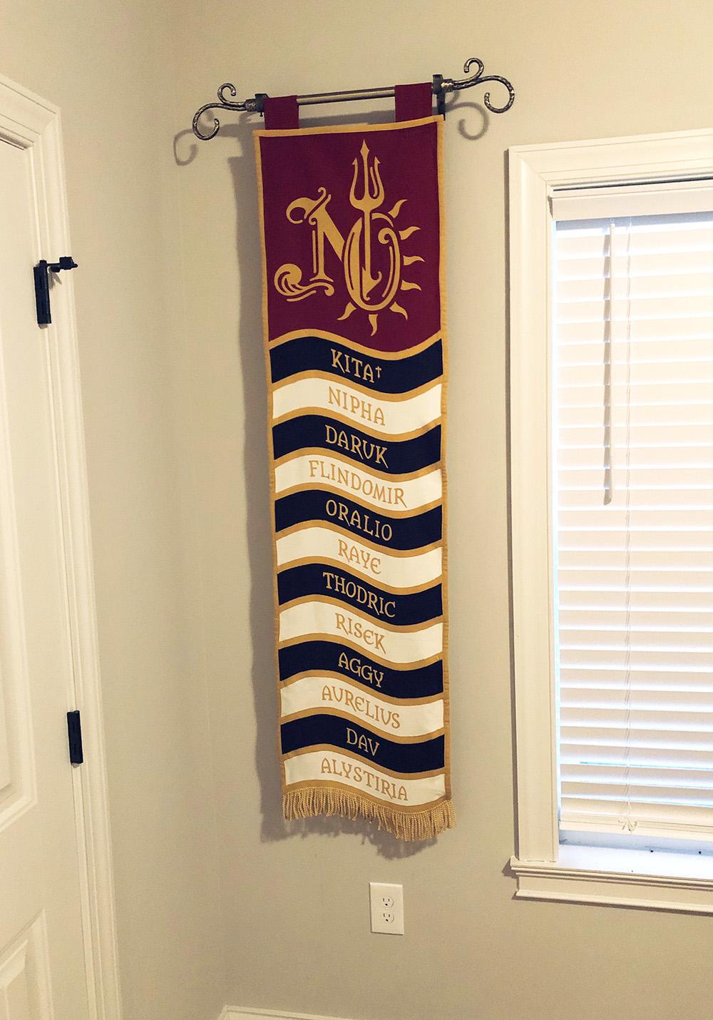 [Art] I designed a crest and made a castle banner for our party which