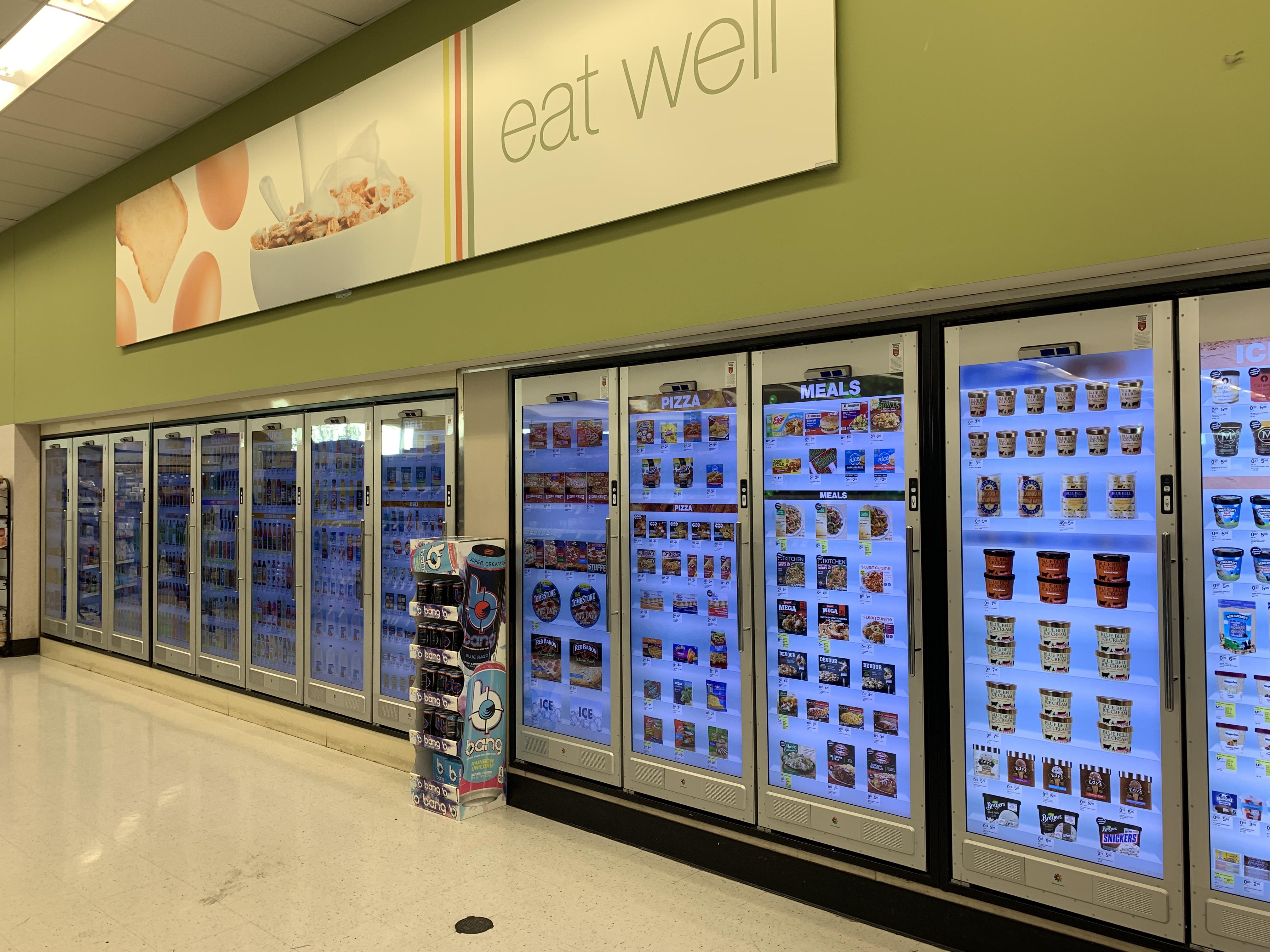 The cooler doors at this Walgreen’s are screens now. r/mildlyinteresting