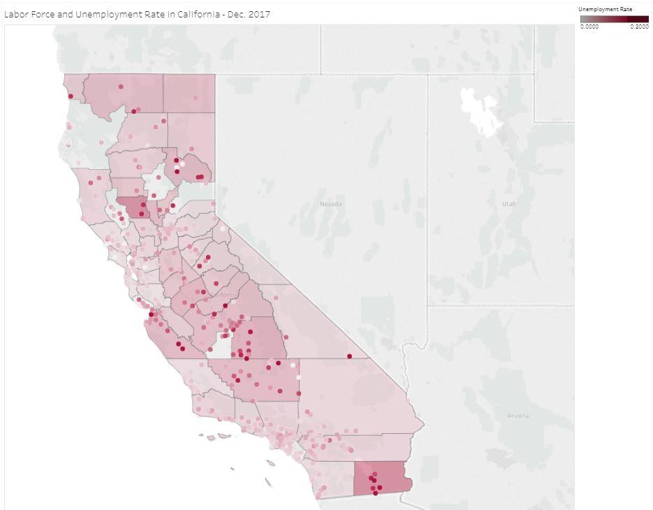 Labor Force and Unemployment Rate in California Dec. 2018 [OC] r