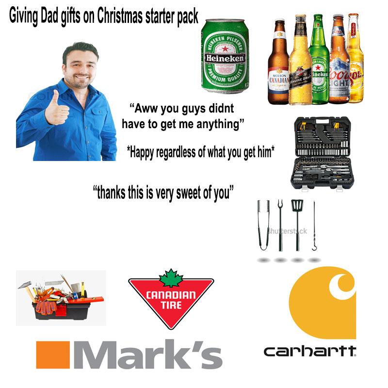 Site:reddit.com Best Christmas Gifts For Dads 2022 Giving Dad A Christmas Gift Starter Pack (Oc Also My First One, Go Easy On Me) : R/Starterpacks