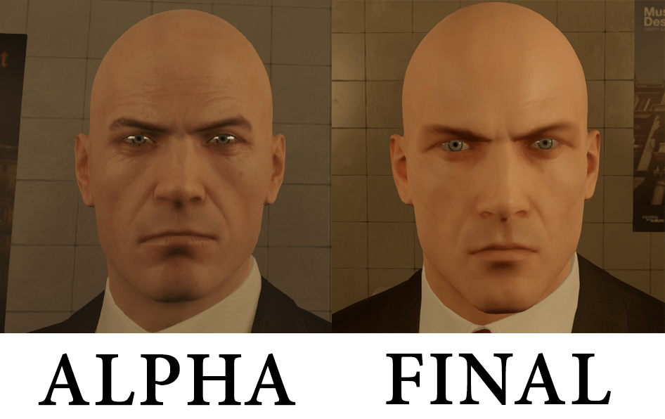 Agent 47's Face Comparison Closed Alpha Vs. Final Version r/HiTMAN