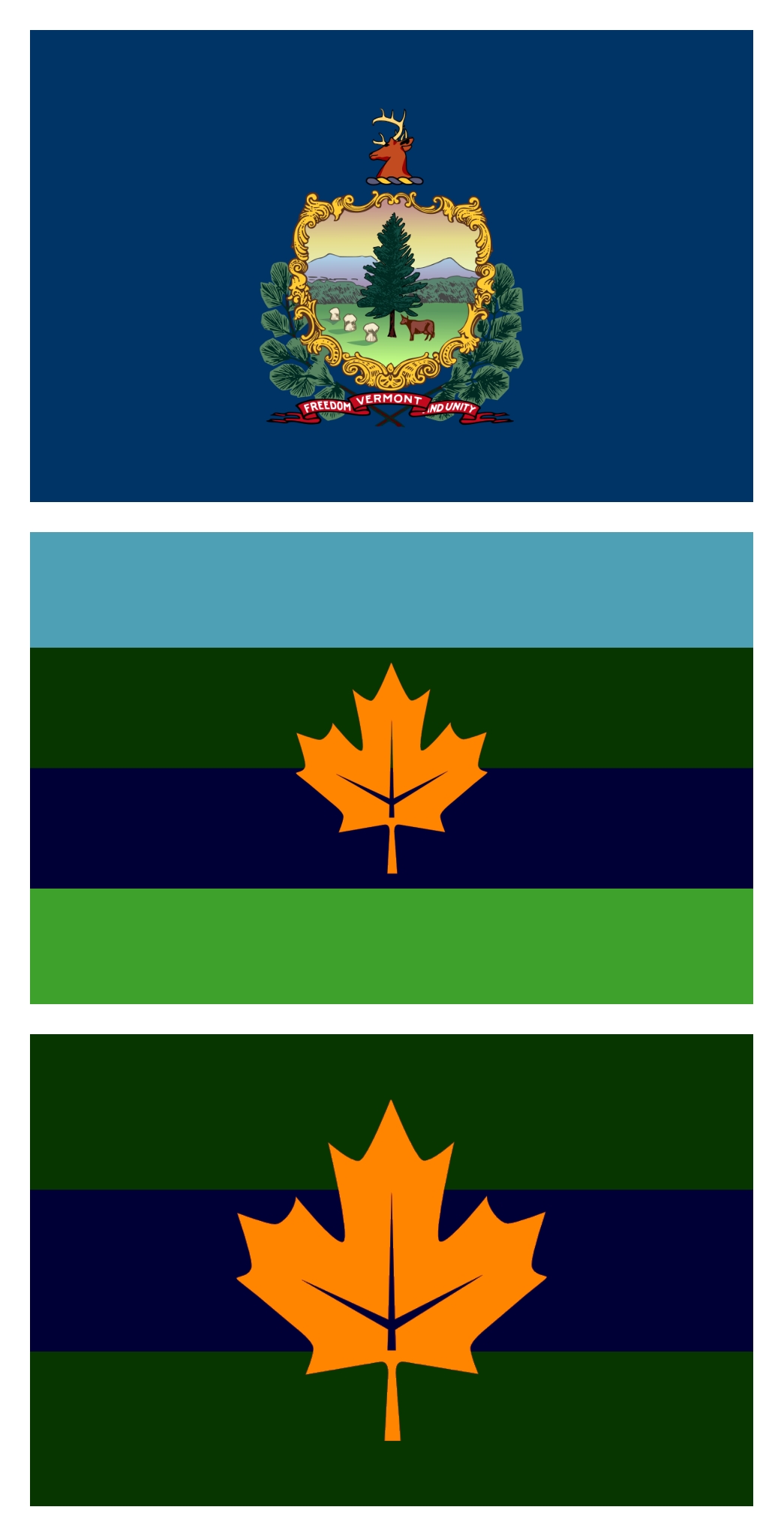The Vermont state flag, a redesign I did a while ago, and a better