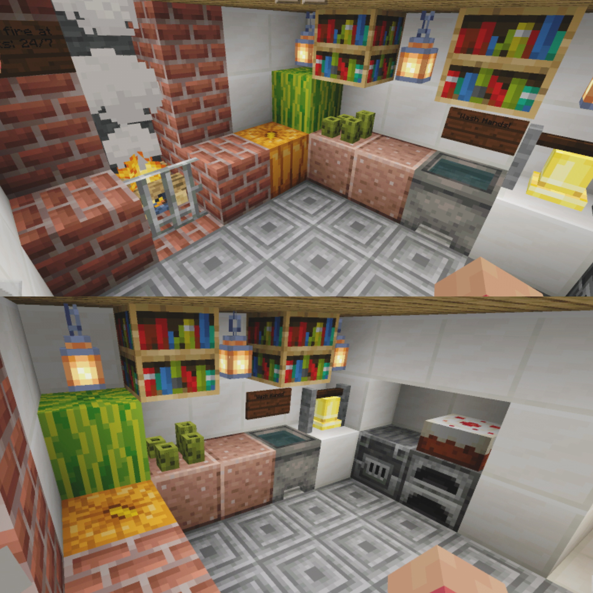 Minecraft Kitchen Counter House People
