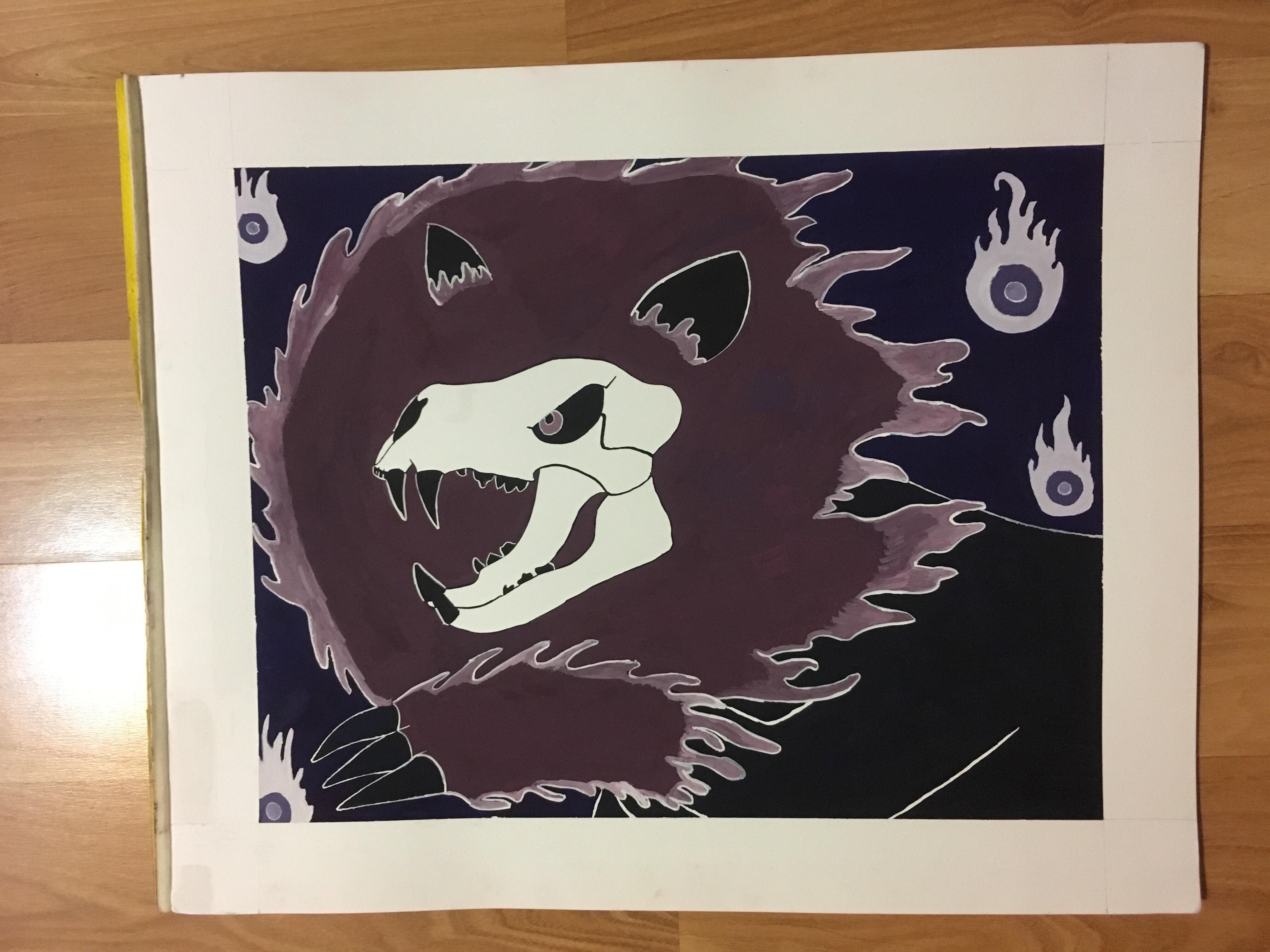 Ghost Reaper, Gouache on Bristol Paper, 14x17 r/Art