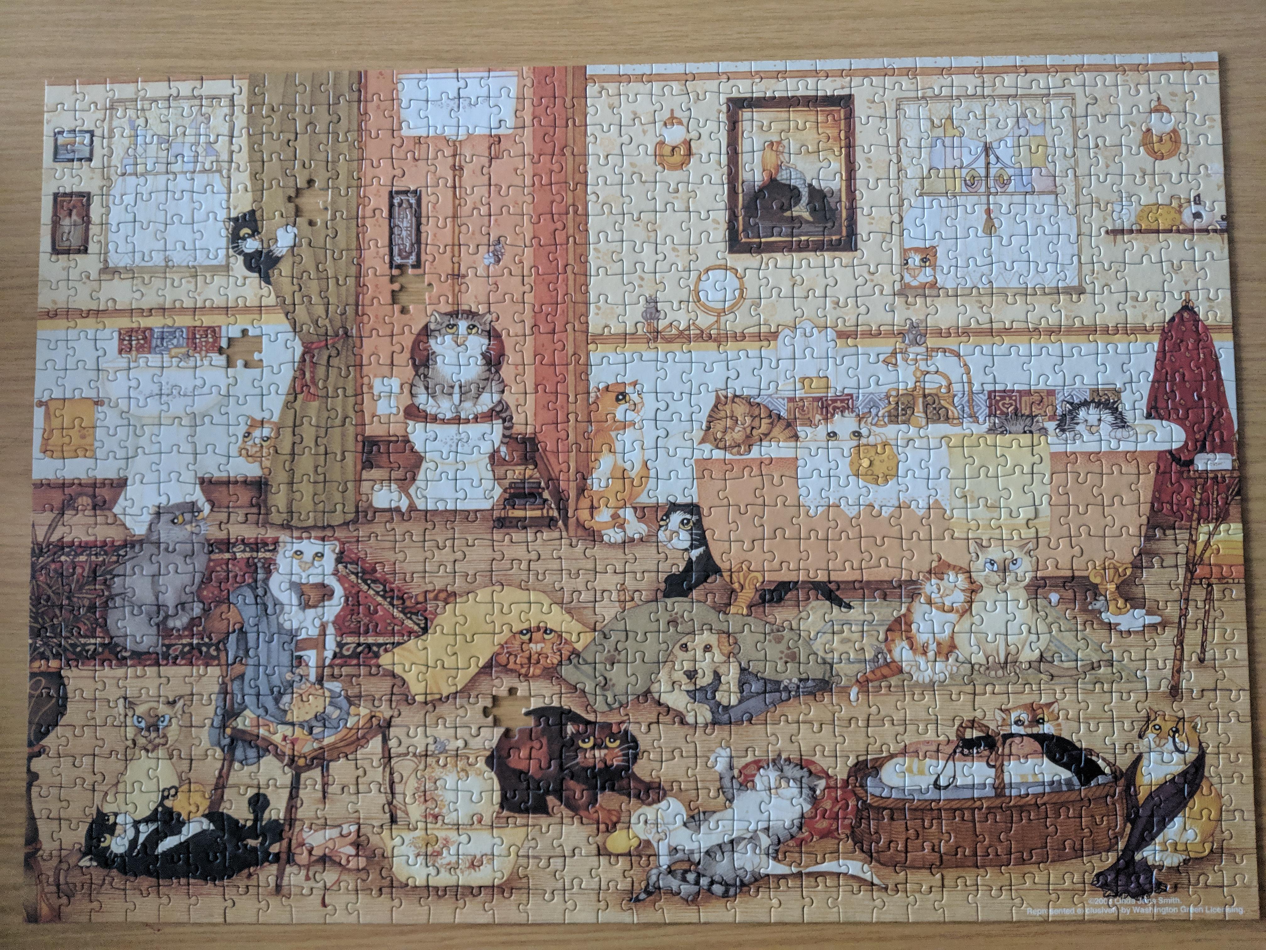 'Cats Bathtime' 1000 piece puzzle, missing 4 pieces r/Jigsawpuzzles