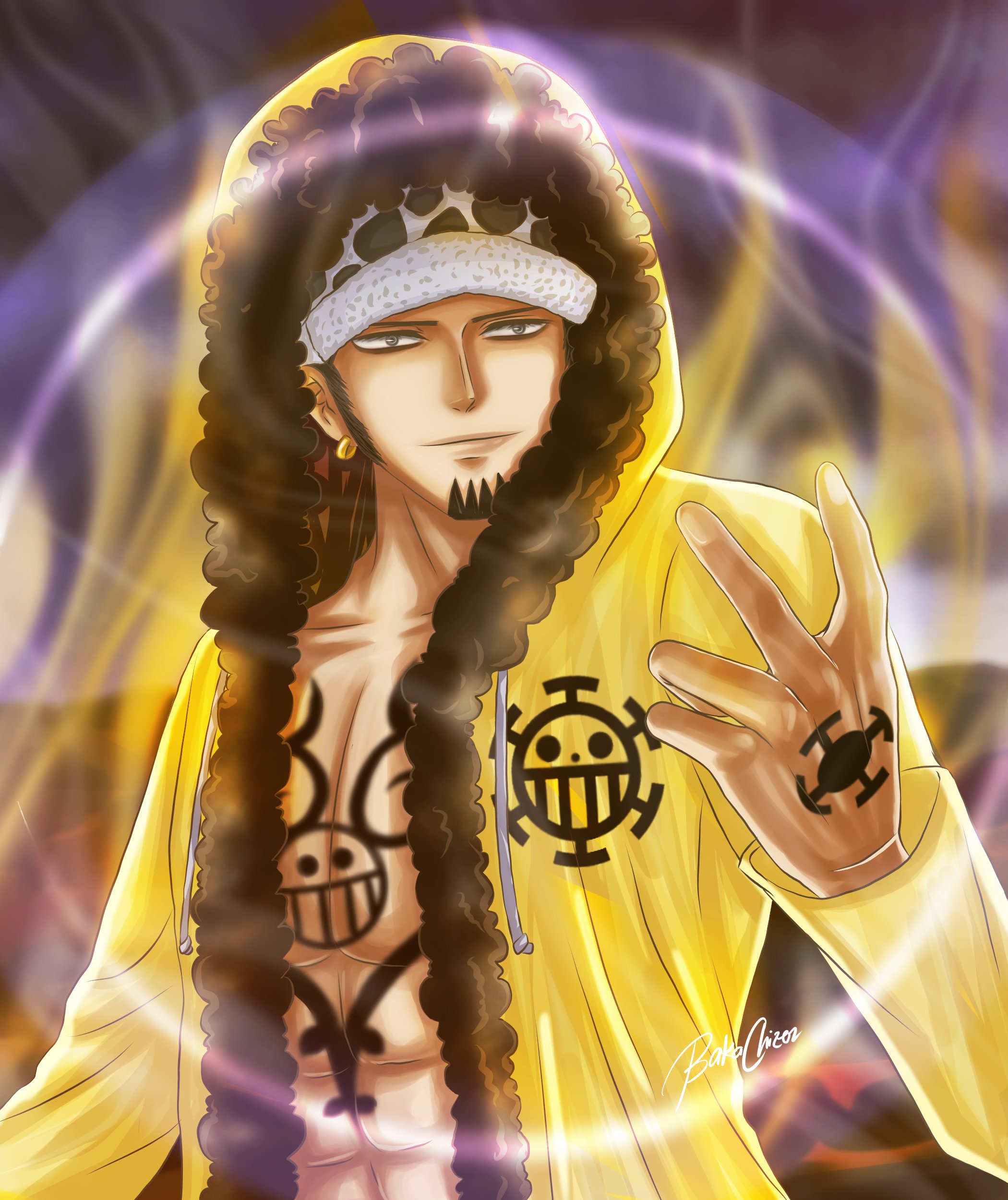 I draw another fanart and this time it's Trafalgar Law. One Piece