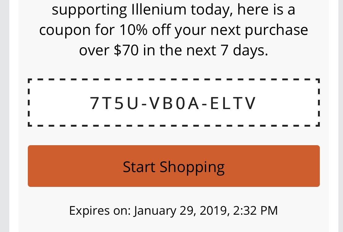 10 Discount Code r/Illenium