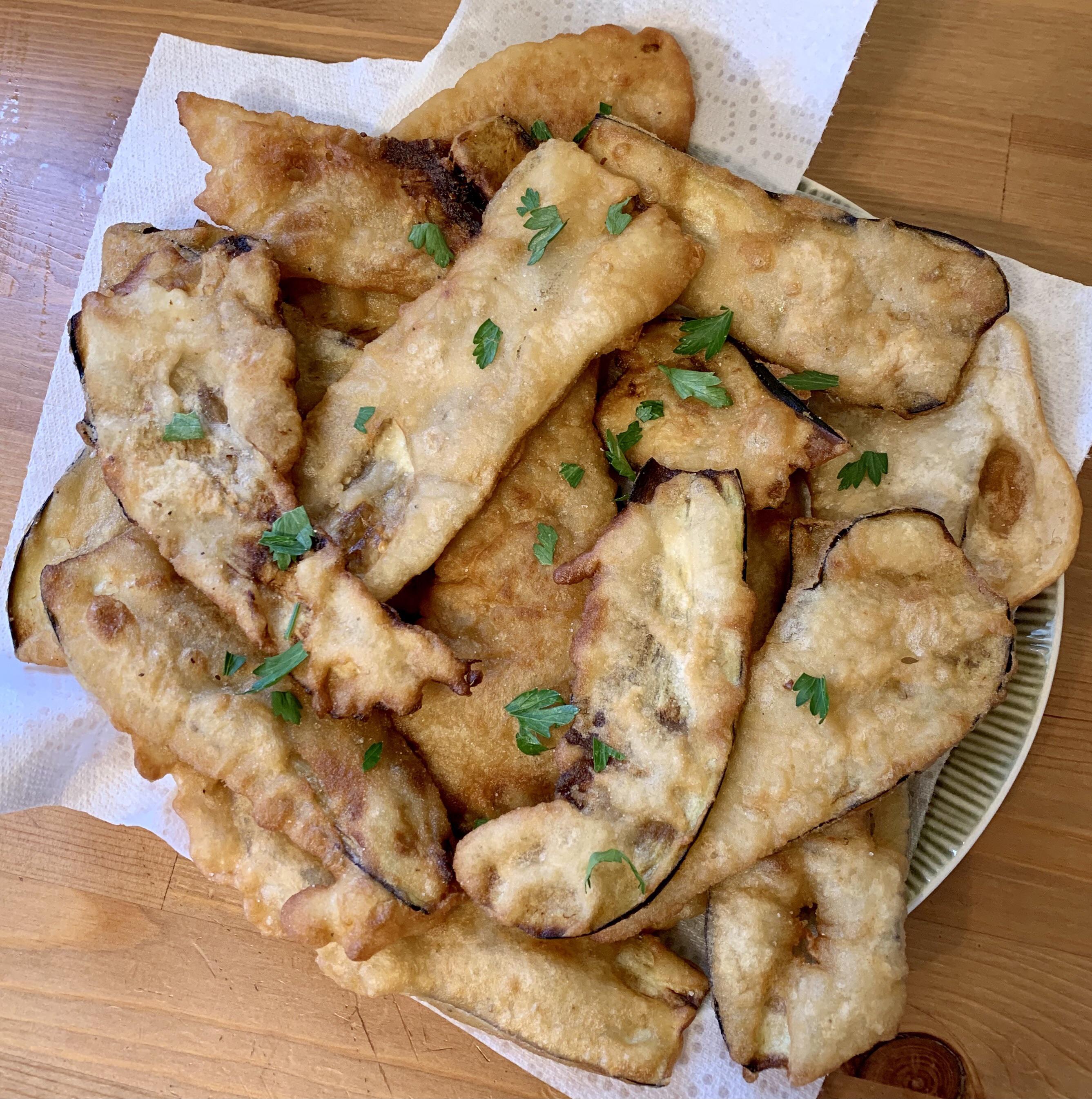 [homemade] Greek beer battered fried eggplant. r/food