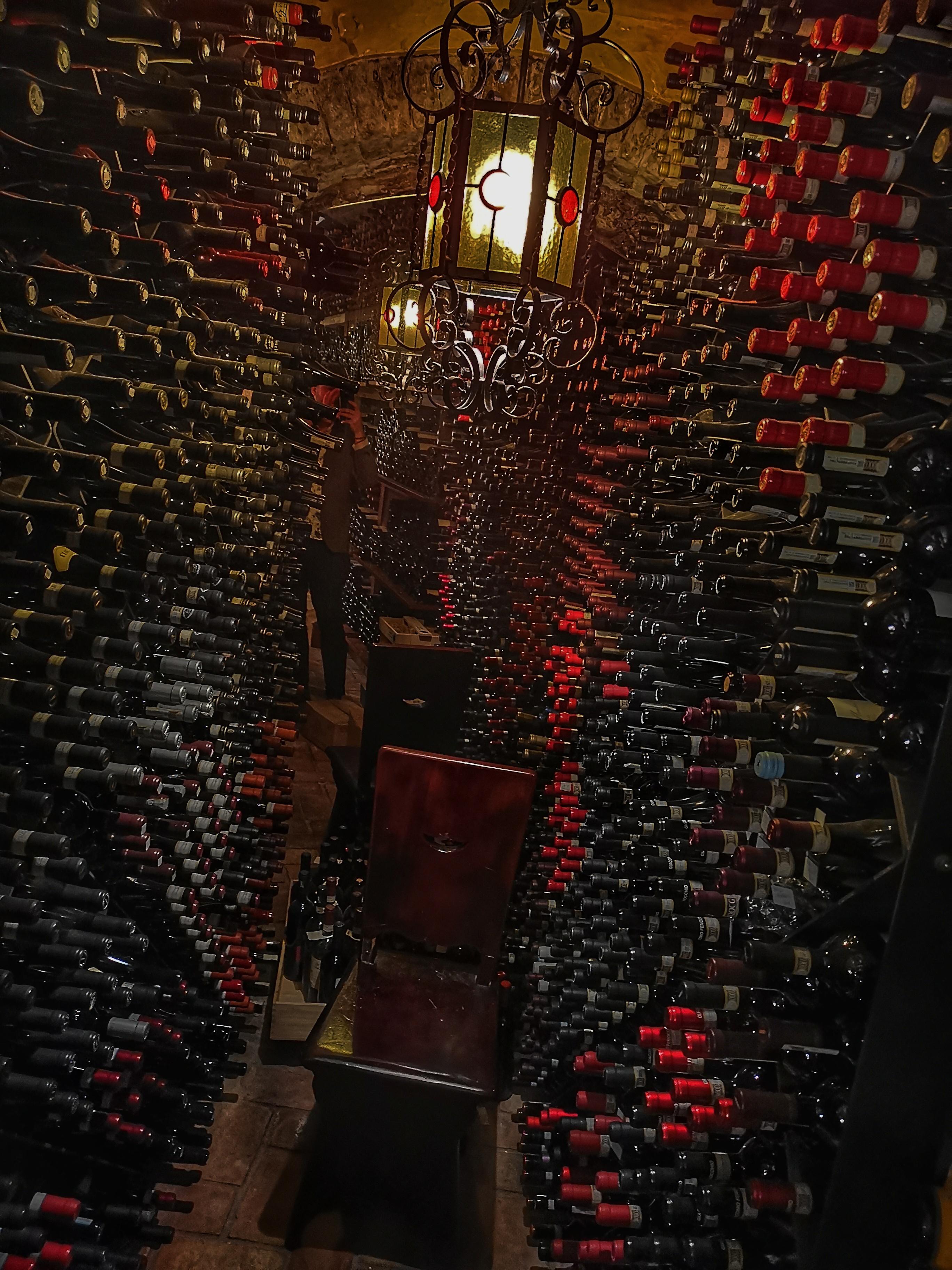 One the way down to dine and try wines in the cellar at antica Bottega