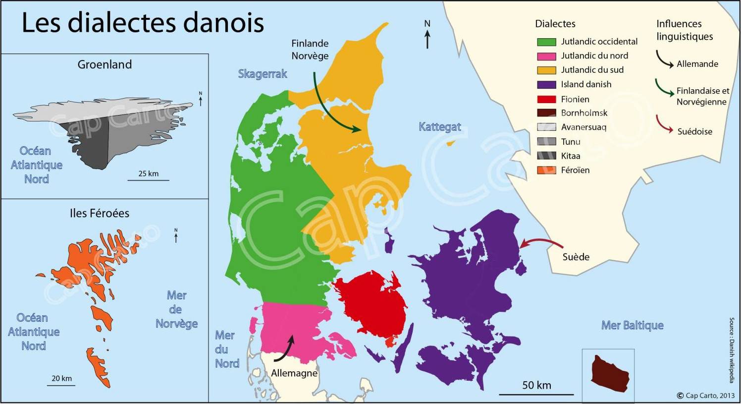Danish Dialects and Influences by Cap Carto (2013) r/LinguisticMaps