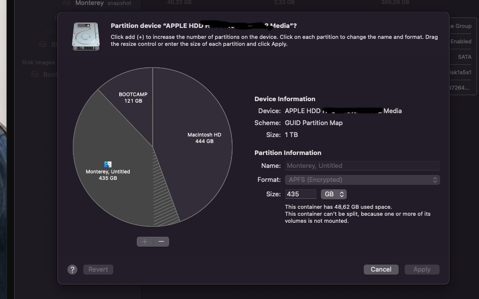 How do I edit the partition size? I would like to make Monterey bigger