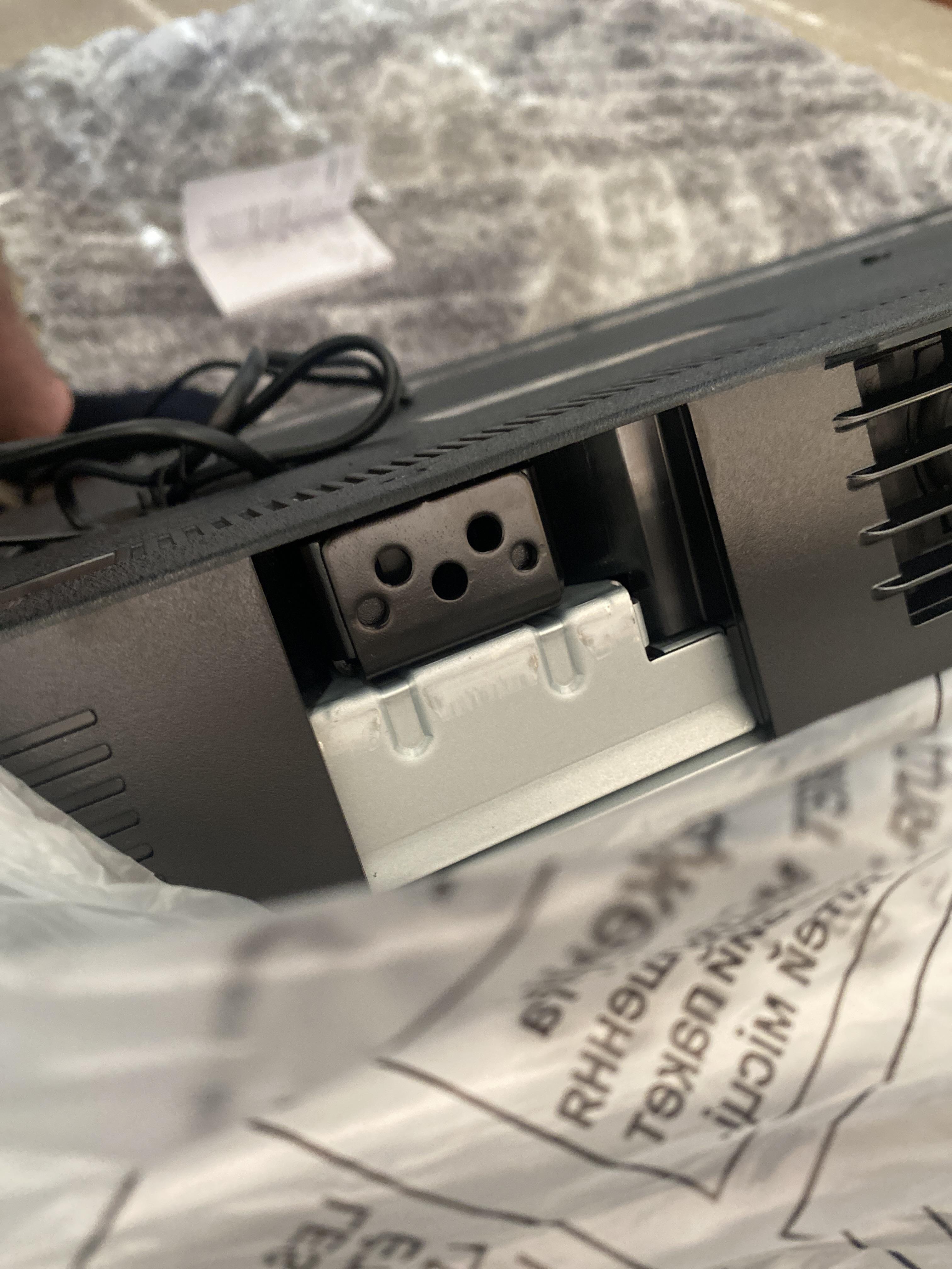 Pushed Bravia KD65x750 leg stands in without the stand attached… how