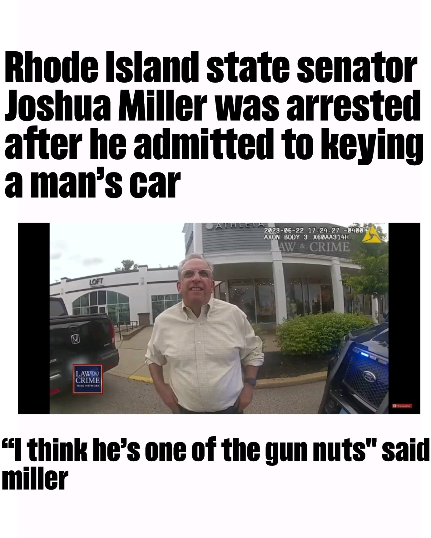 “I think he’s one of the gun nuts" is the excuse used by anti gun Rhode