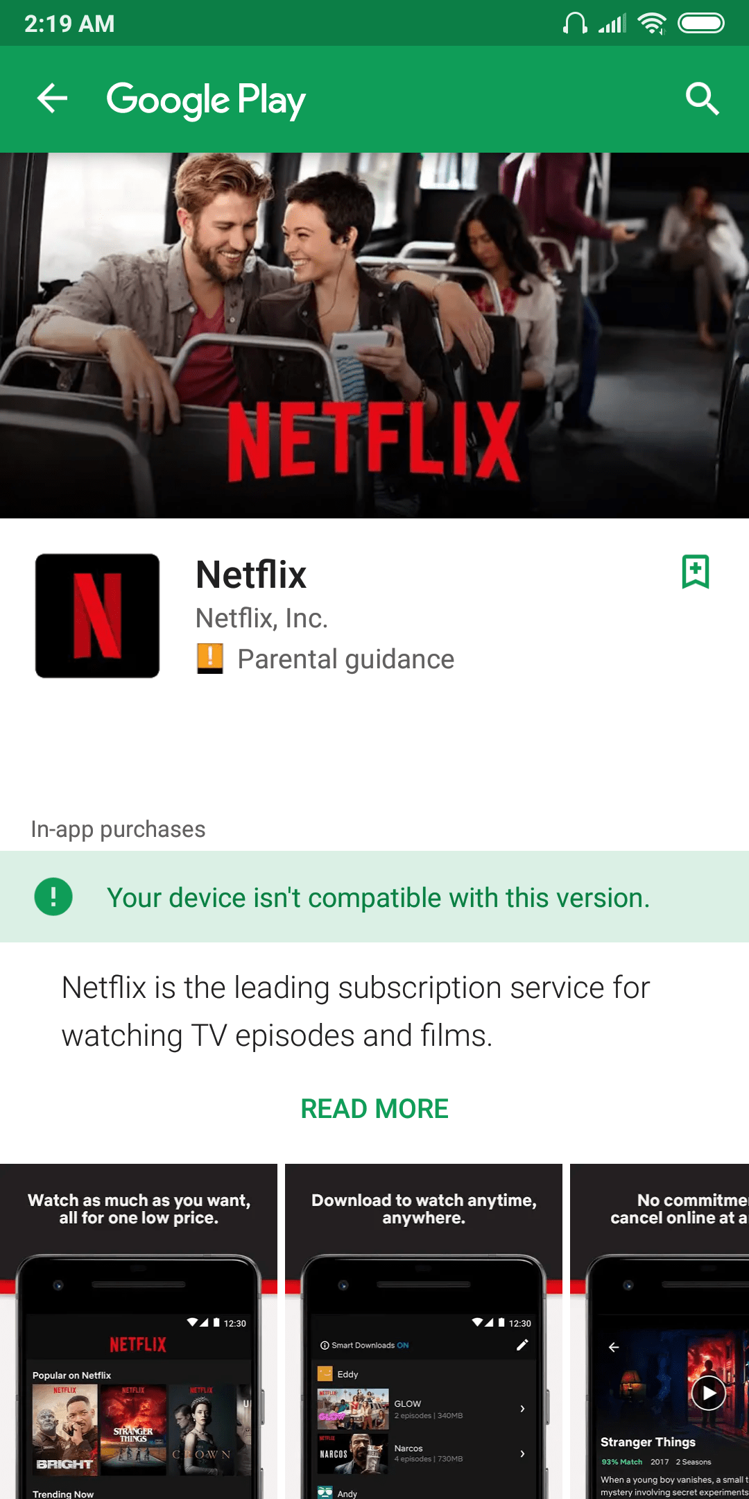 Latest Netflix not compatible with r5p Xiaomi