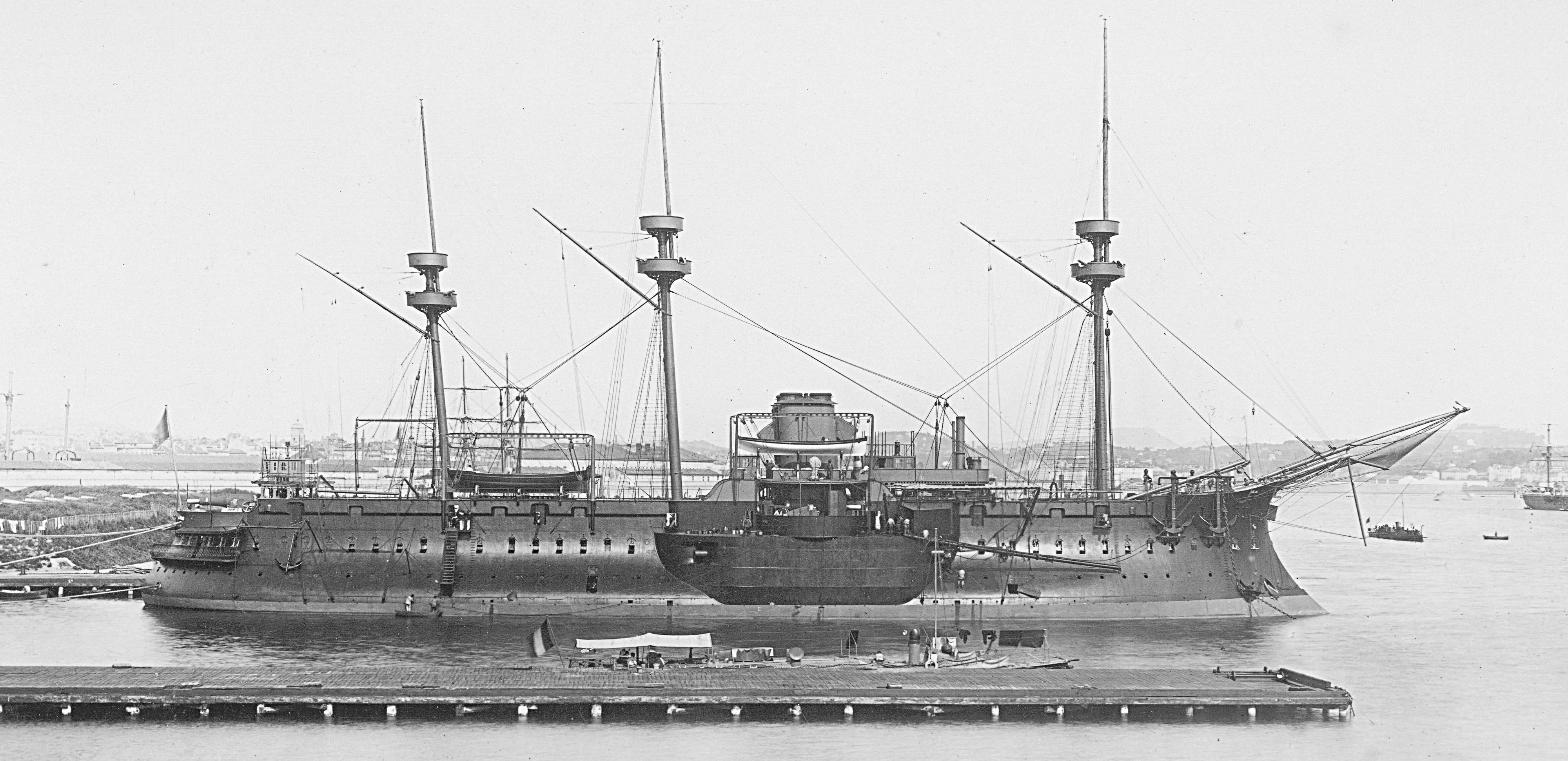 French ironclad Redoutable, 1889 [4000 x 1941] r/WarshipPorn