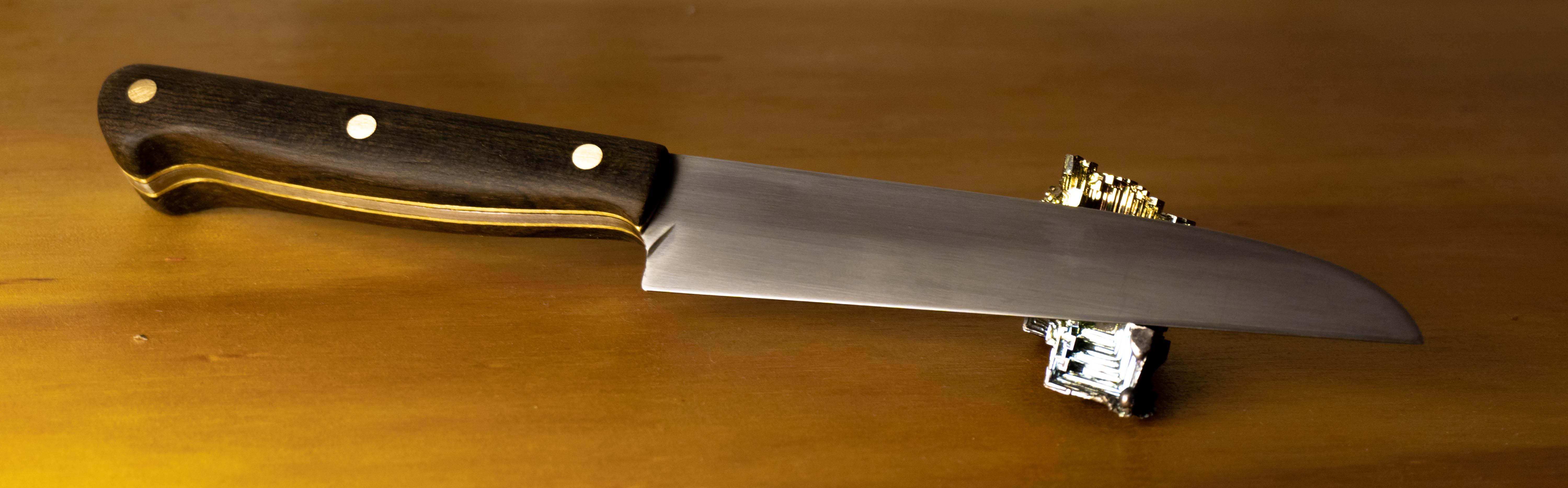 First knife! 430 carbon steel with 918crmov steel core / Mexican Ebony